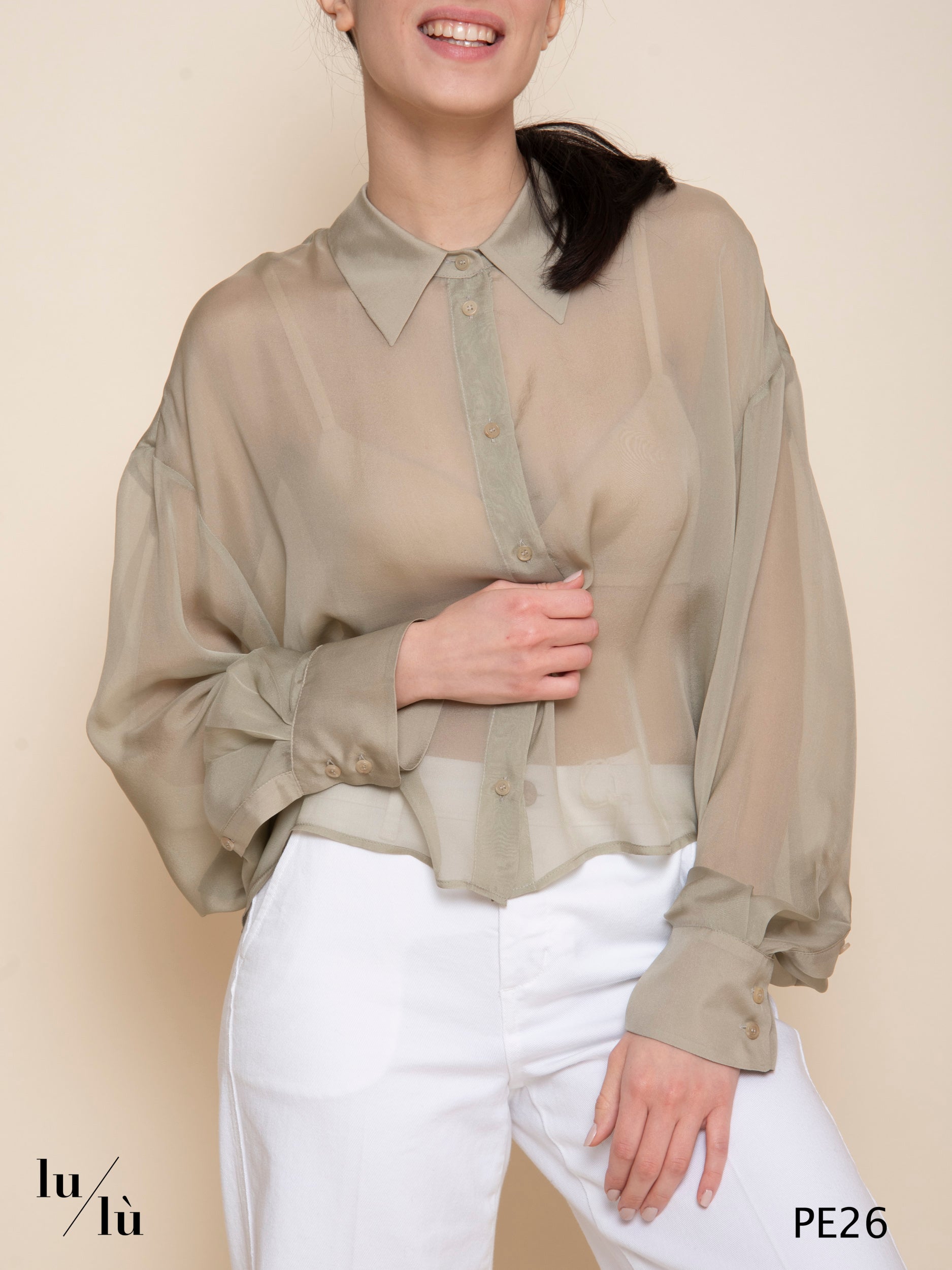 Woori - Camicia donna in chiffon di seta