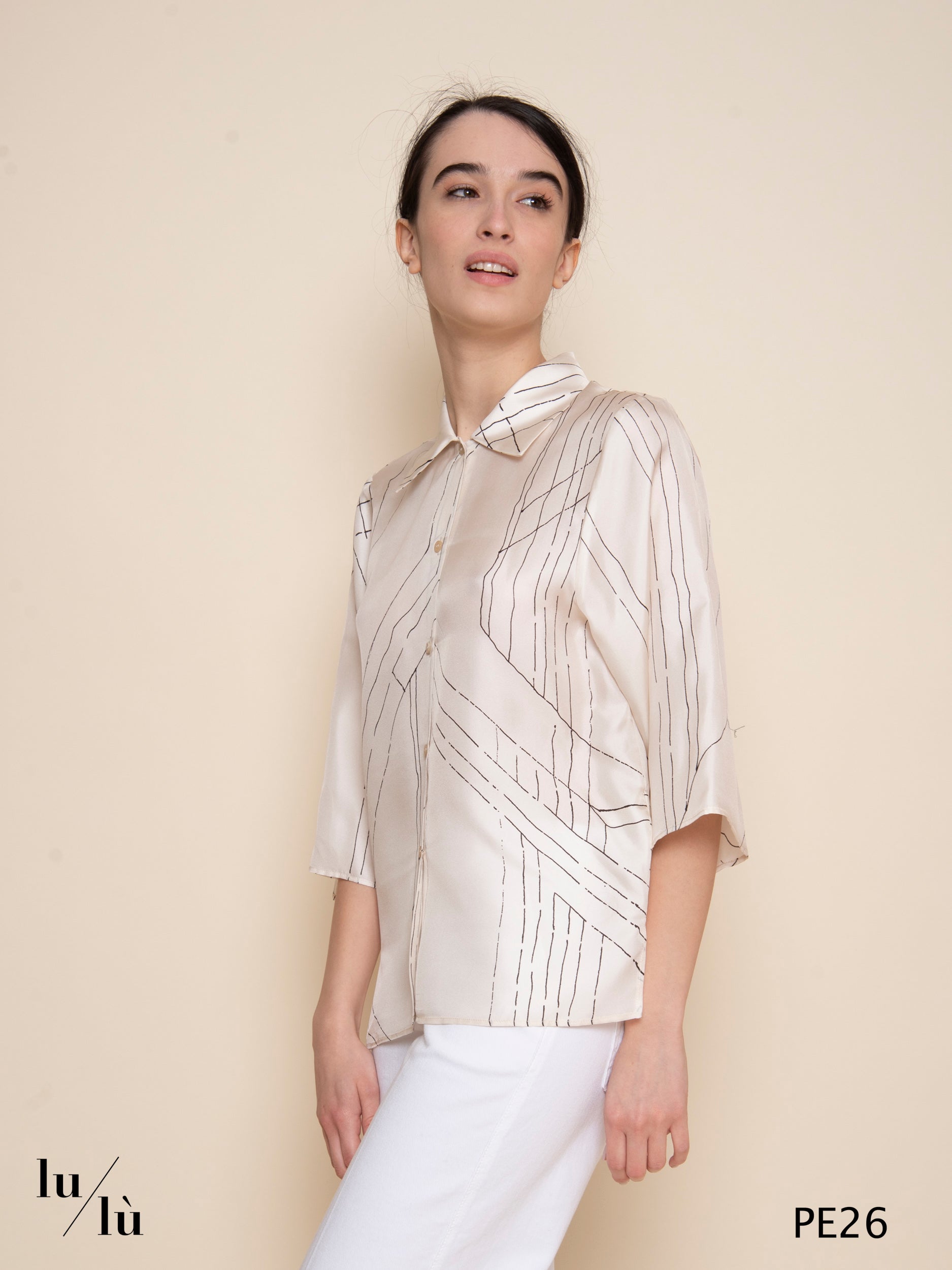 Jieun - Camicia donna in seta stampata