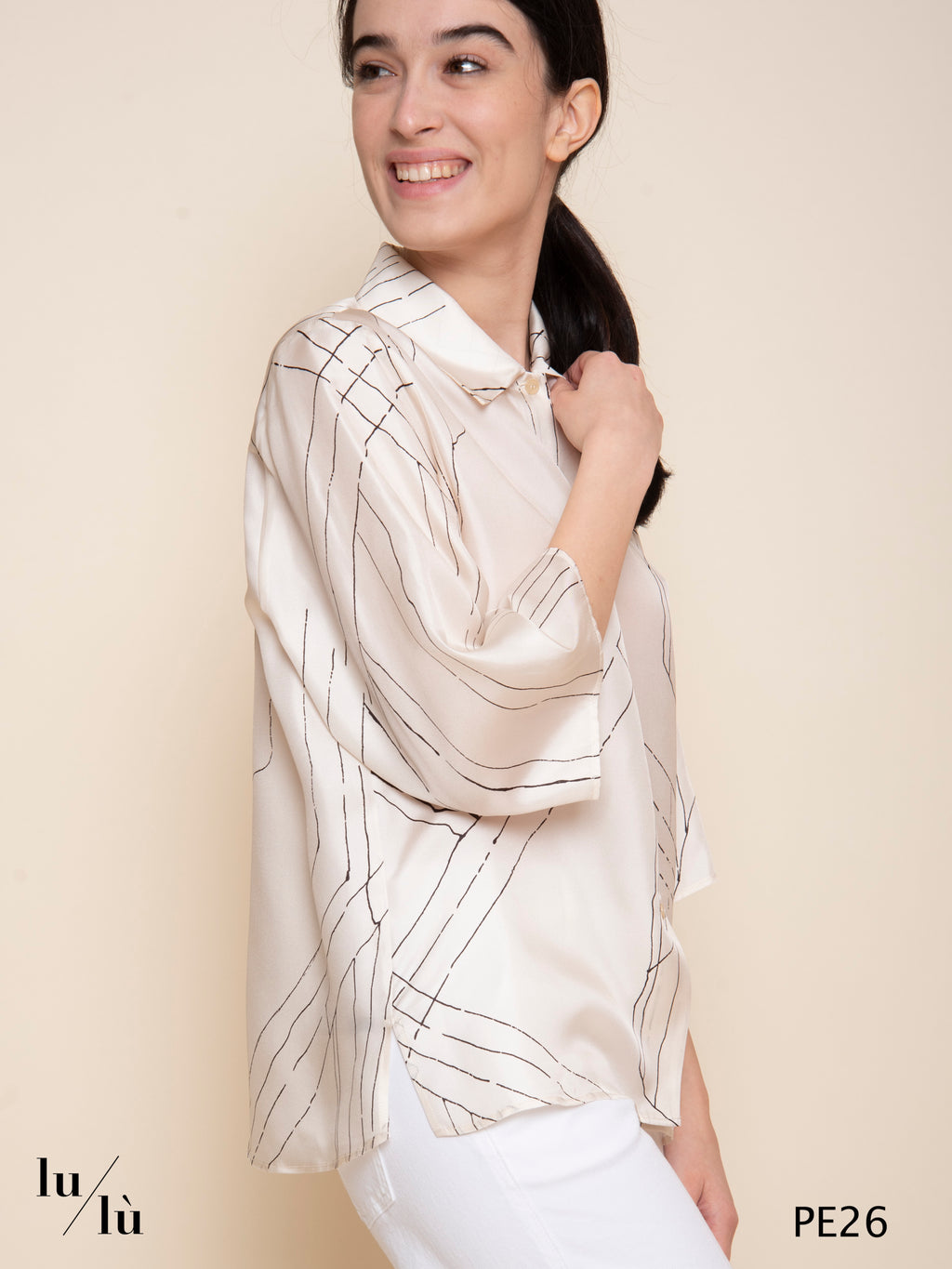 Jieun - Camicia donna in seta stampata