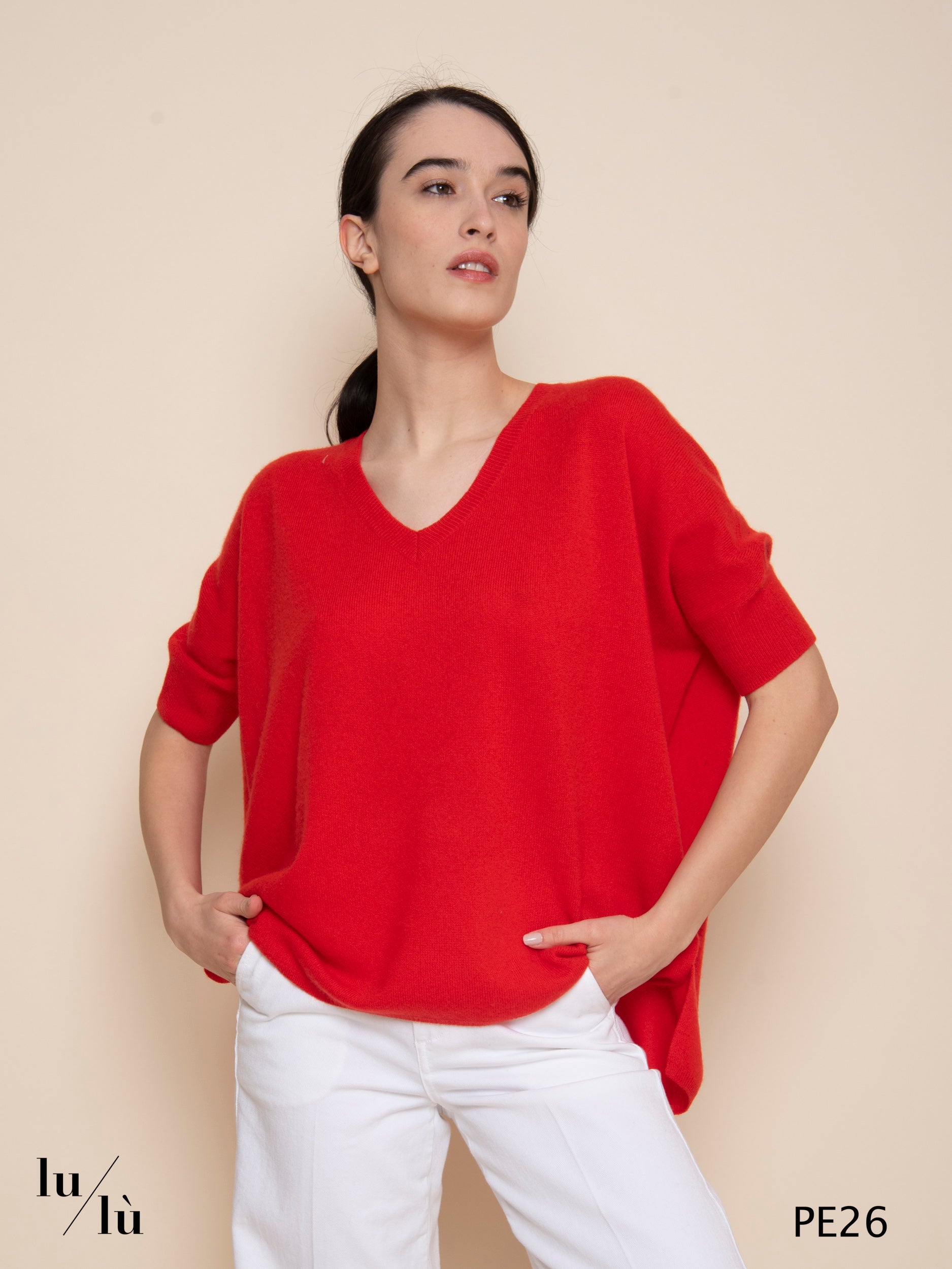 Kate Rouge - Maglia poncho donna in cashmere
