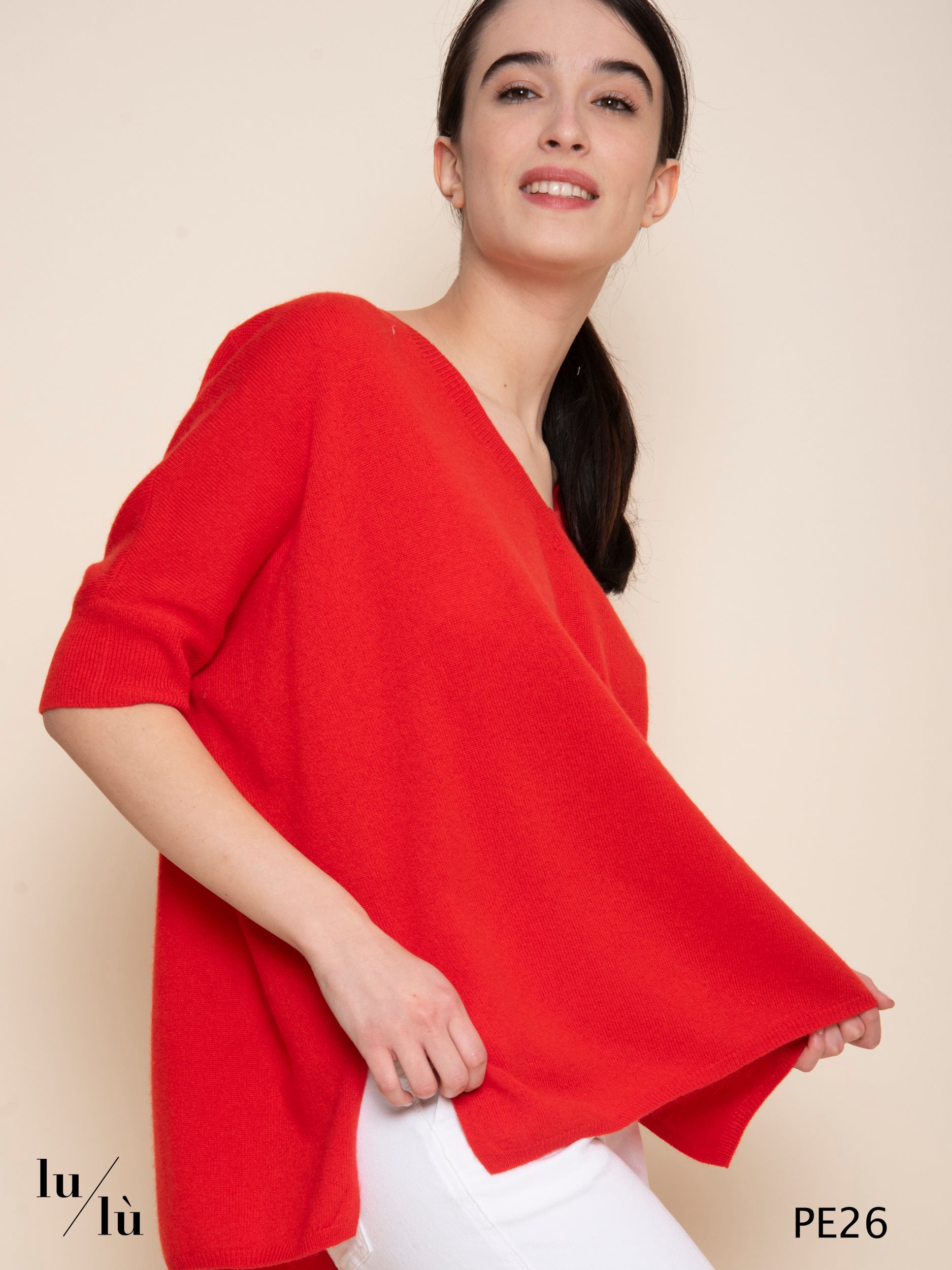 Kate Rouge - Maglia poncho donna in cashmere