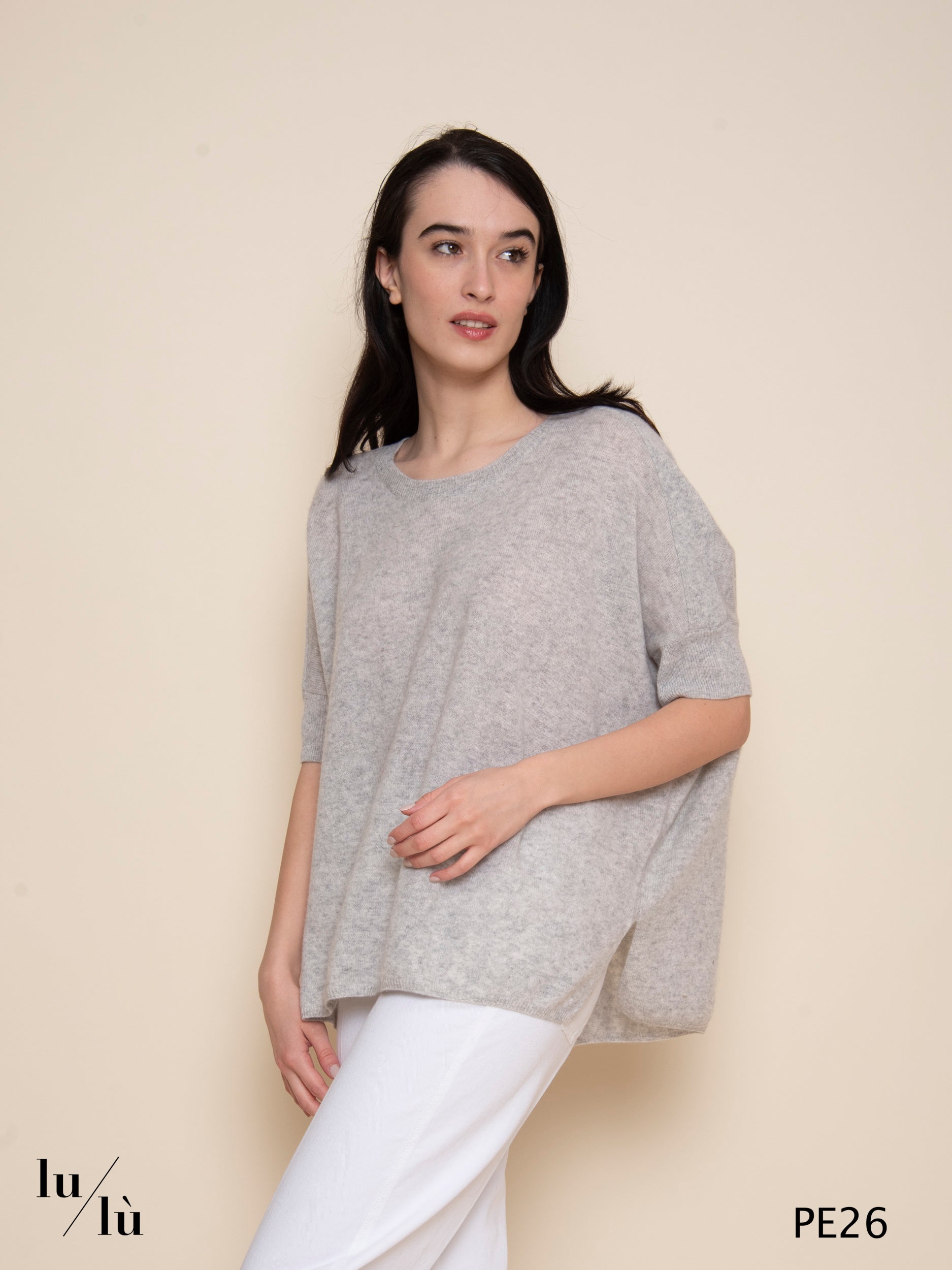 Joyce Gris - Poncho donna in cashmere