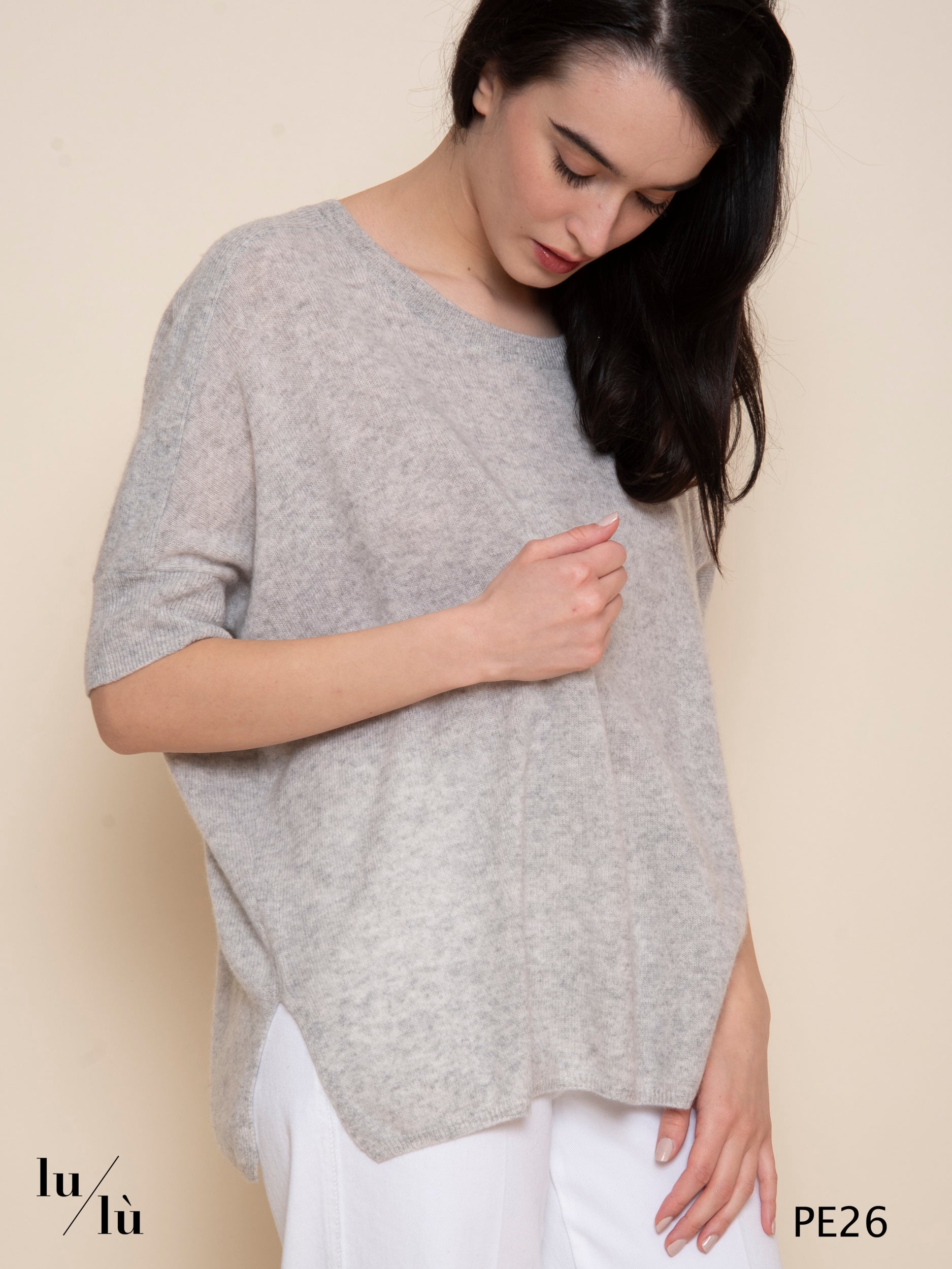 Joyce Gris - Poncho donna in cashmere