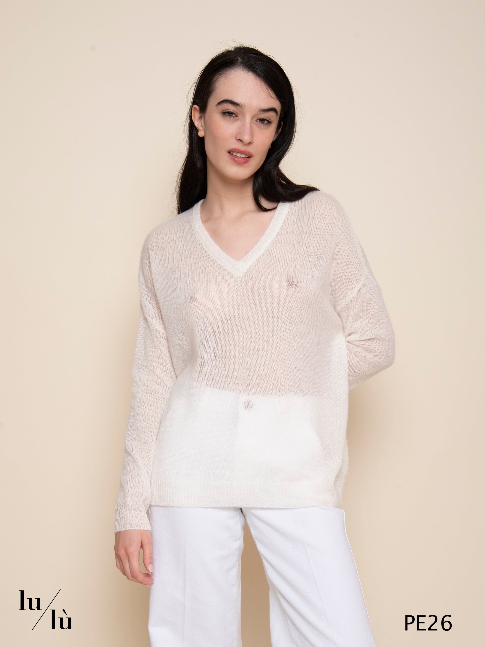 Angelica White - Maglia donna oversize in cashmere