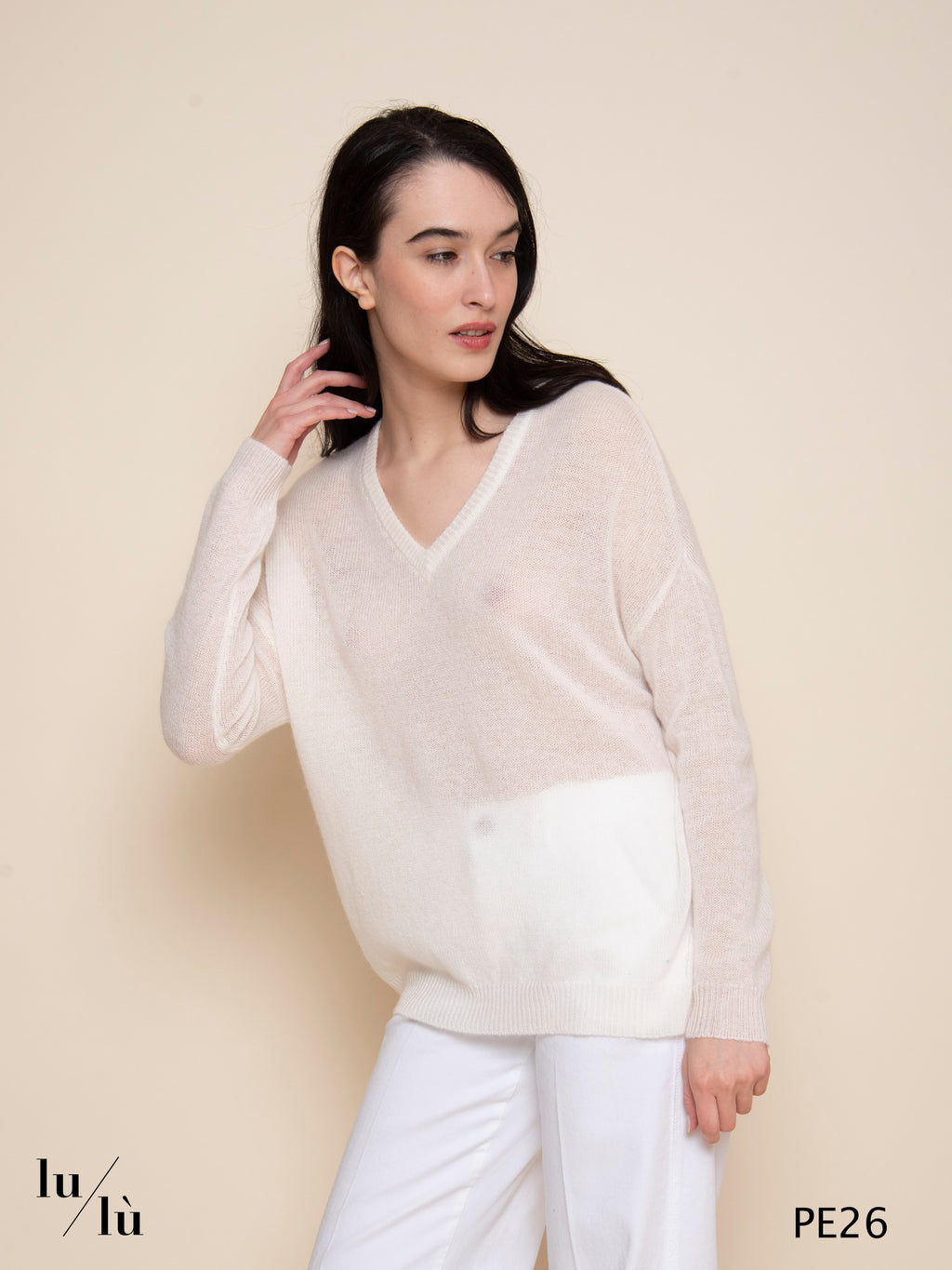 Angelica White - Maglia donna oversize in cashmere