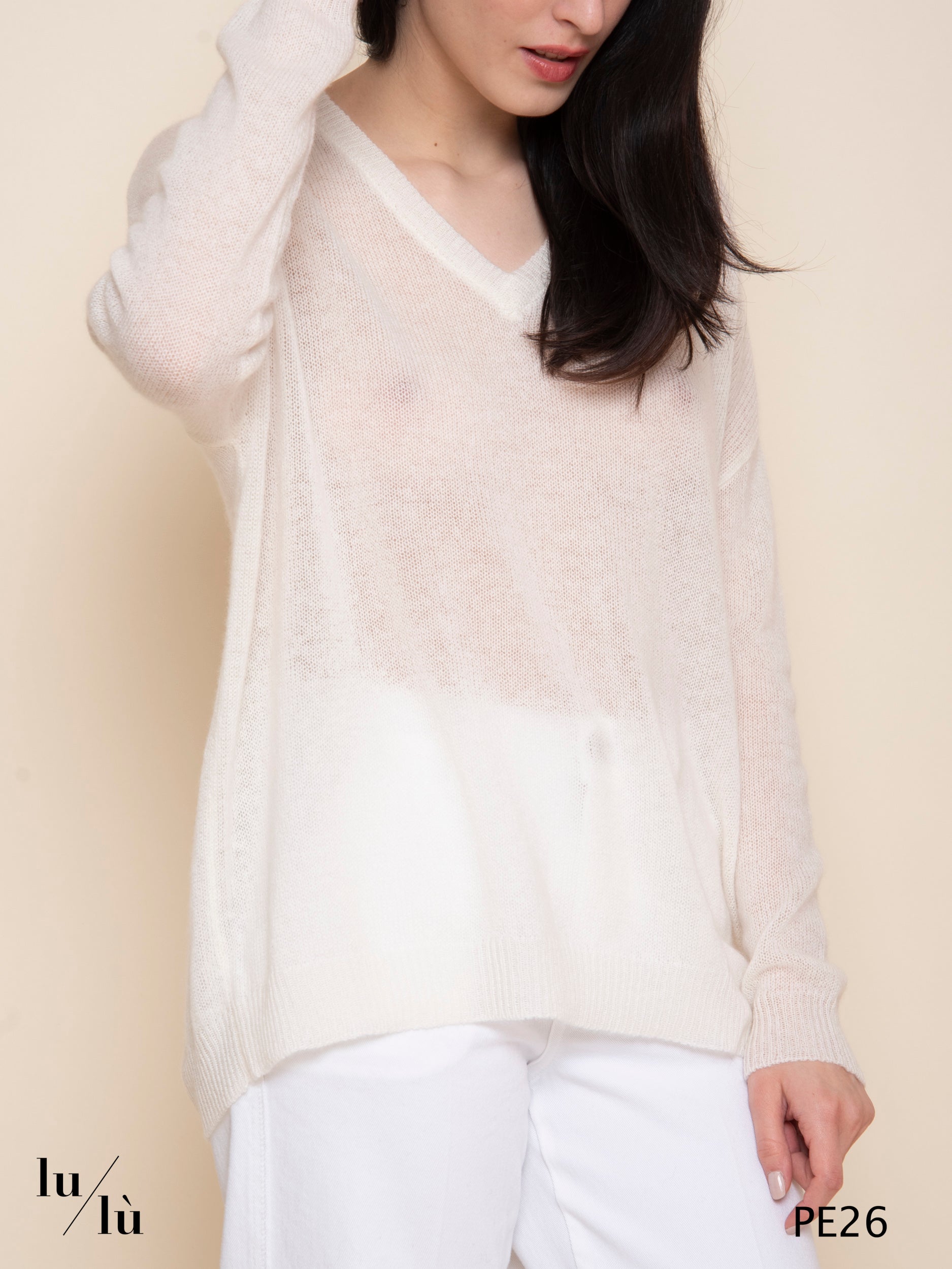 Angelica White - Maglia donna oversize in cashmere