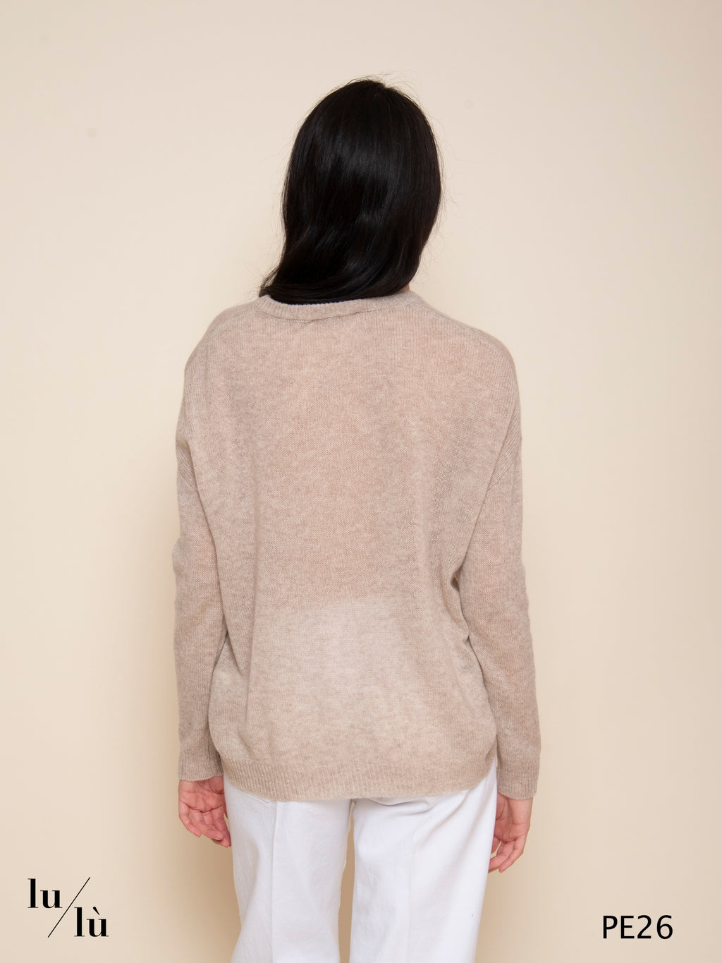 Angelica Beige - Maglia donna oversize in cashmere