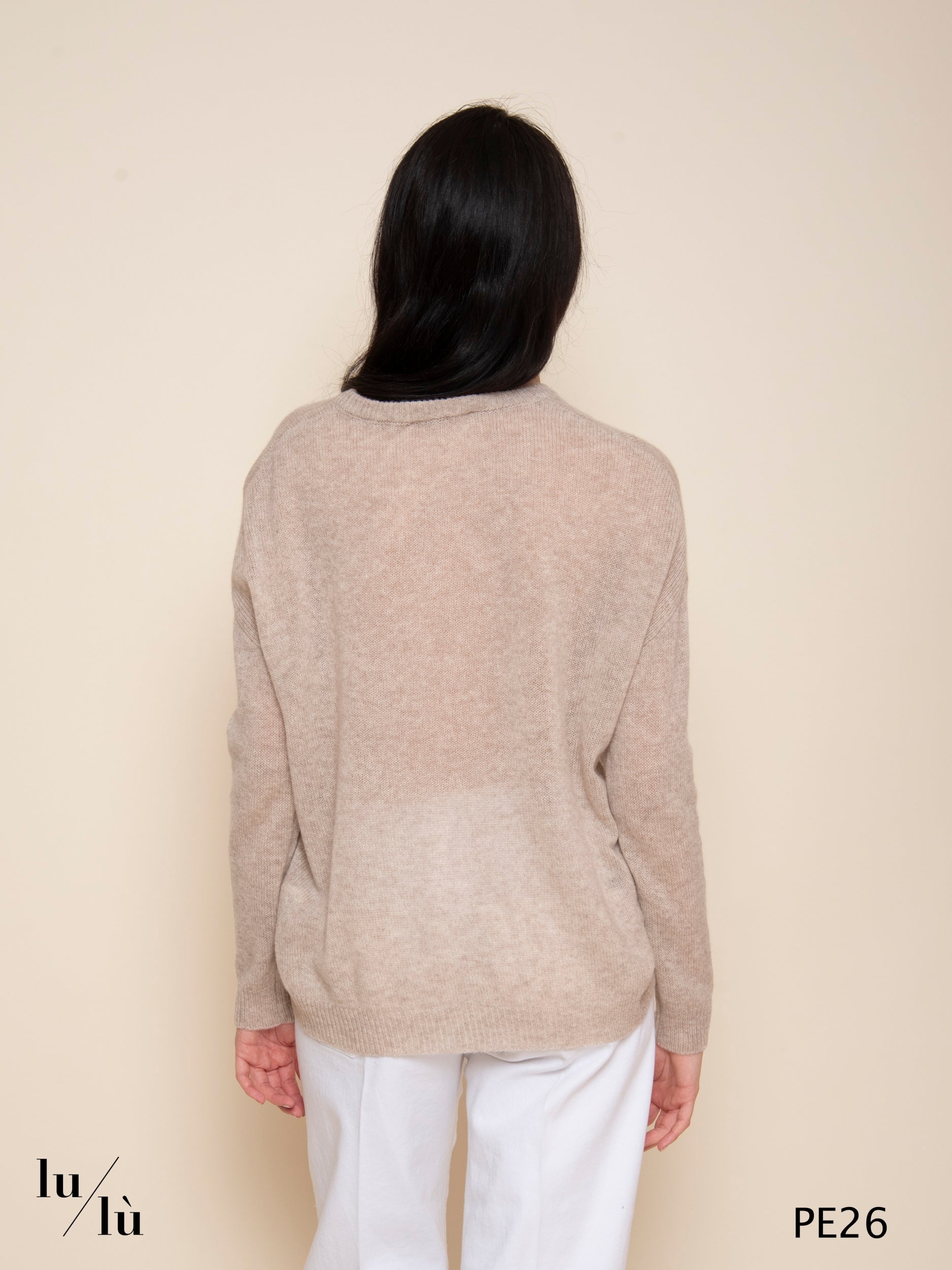 Angelica Beige - Maglia donna oversize in cashmere