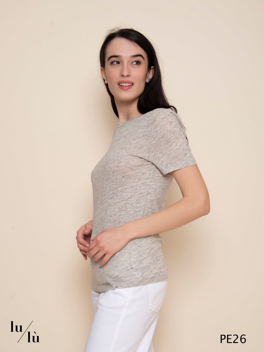 Miami Grey Smoke - T-shirt donna girocollo in lino
