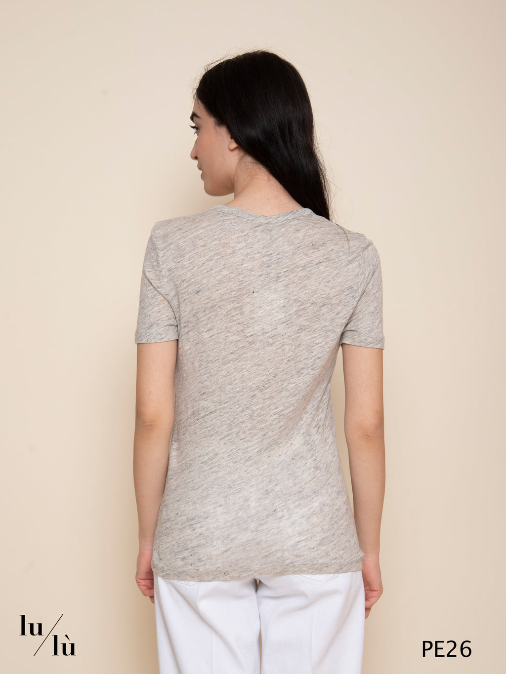Miami Grey Smoke - T-shirt donna girocollo in lino