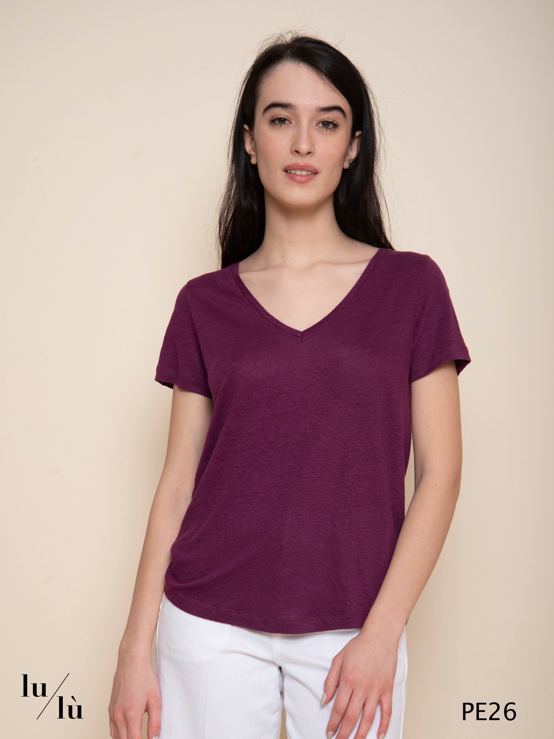 Milan Violet - T-shirt donna in lino