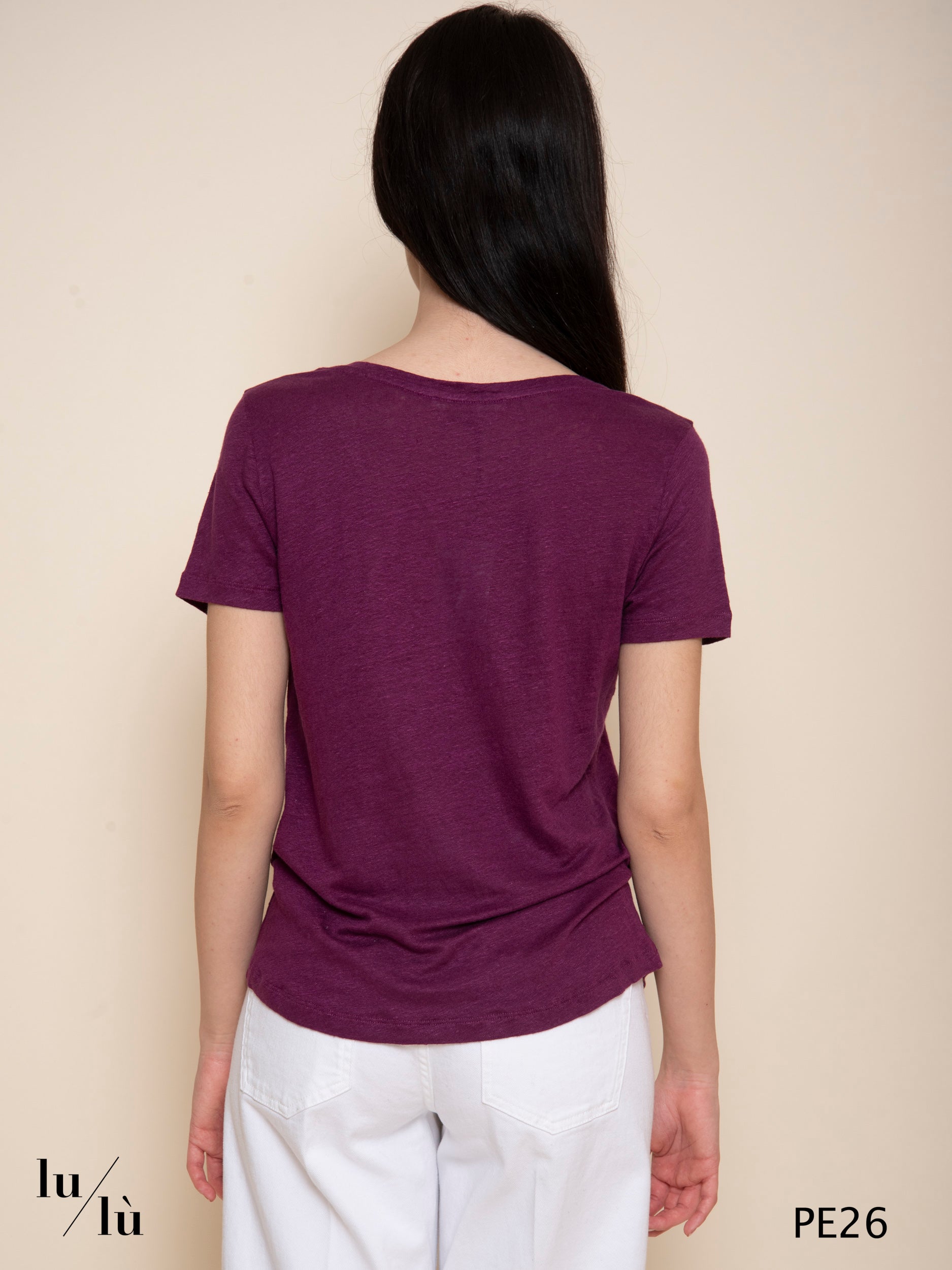 Milan Violet - T-shirt donna in lino