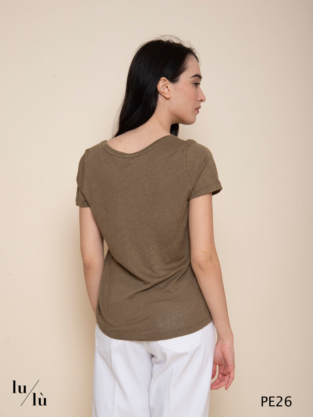 Milan Kaki - T-shirt donna in lino