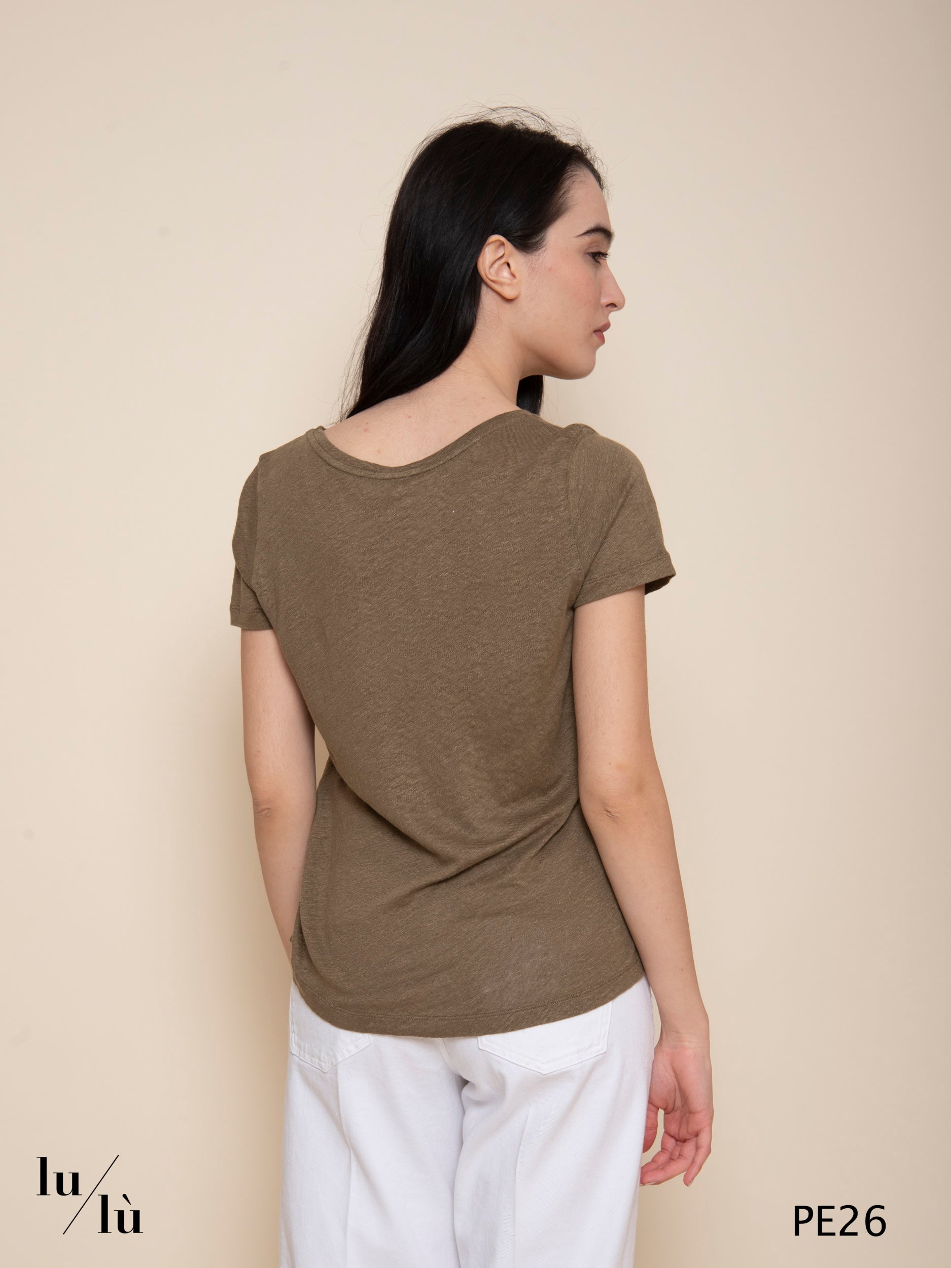 Milan Kaki - T-shirt donna in lino