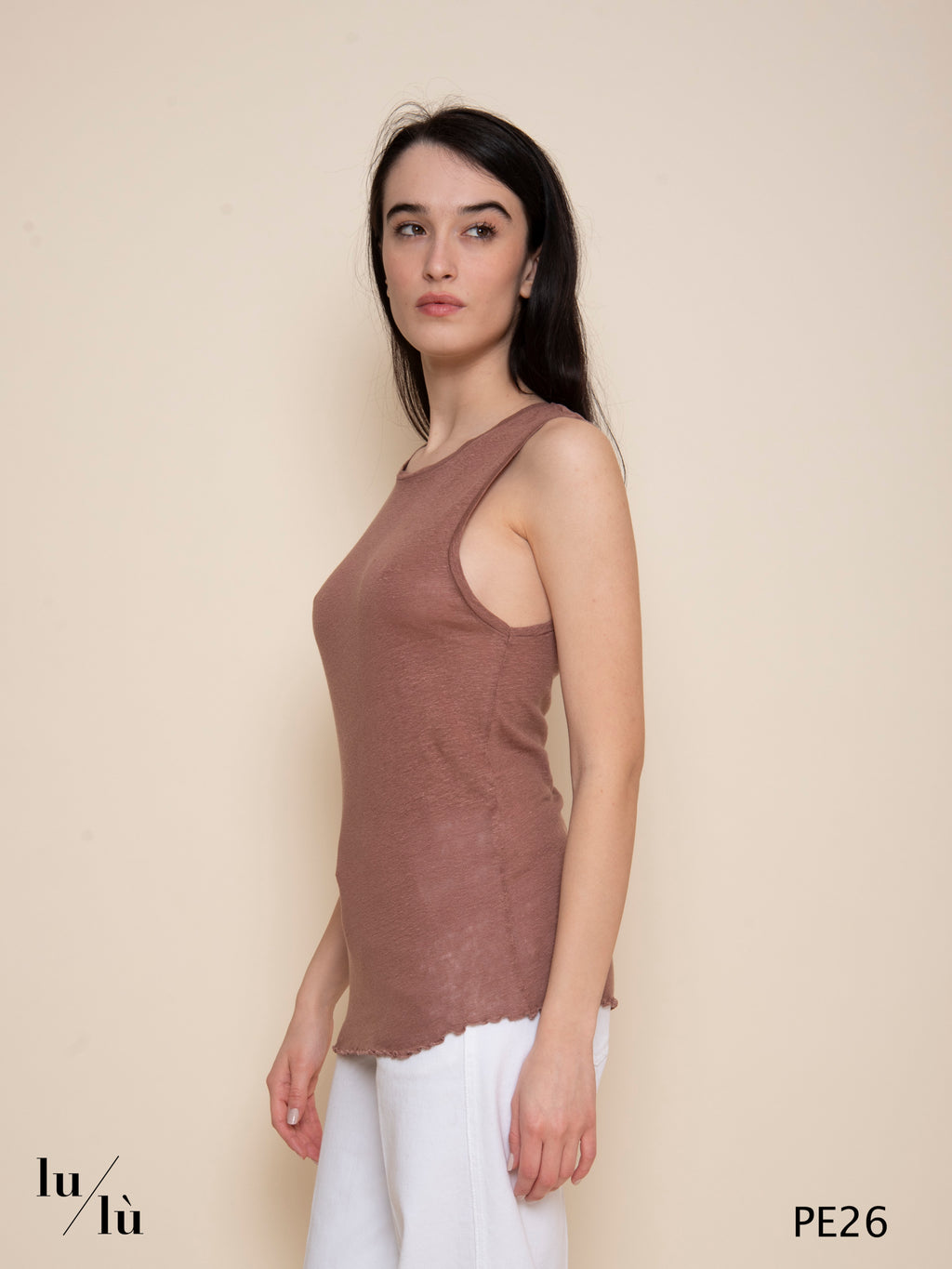 Marine Nut - Canotta donna girocollo in lino