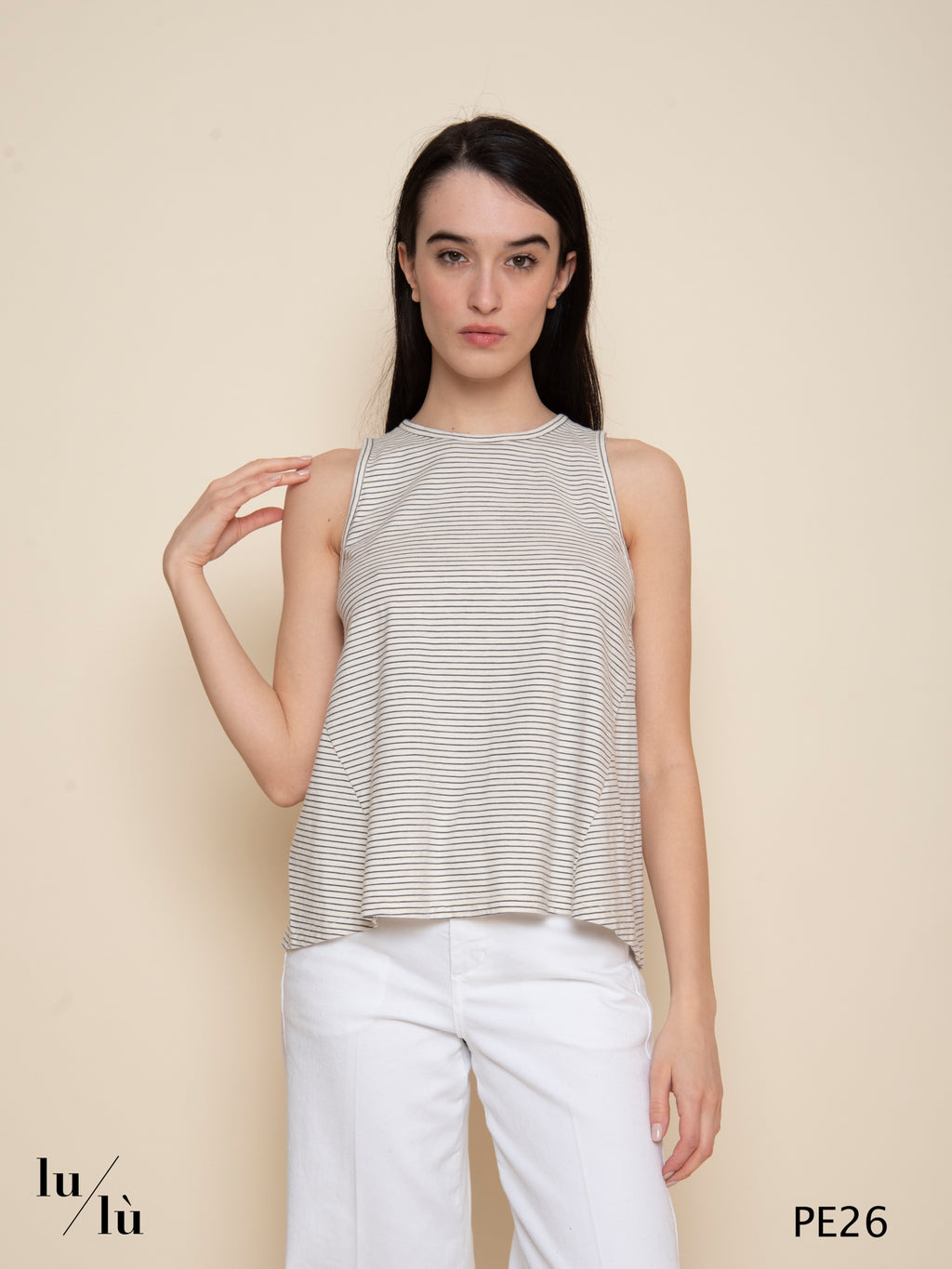 Xuan - Canotta donna rigata in cotone