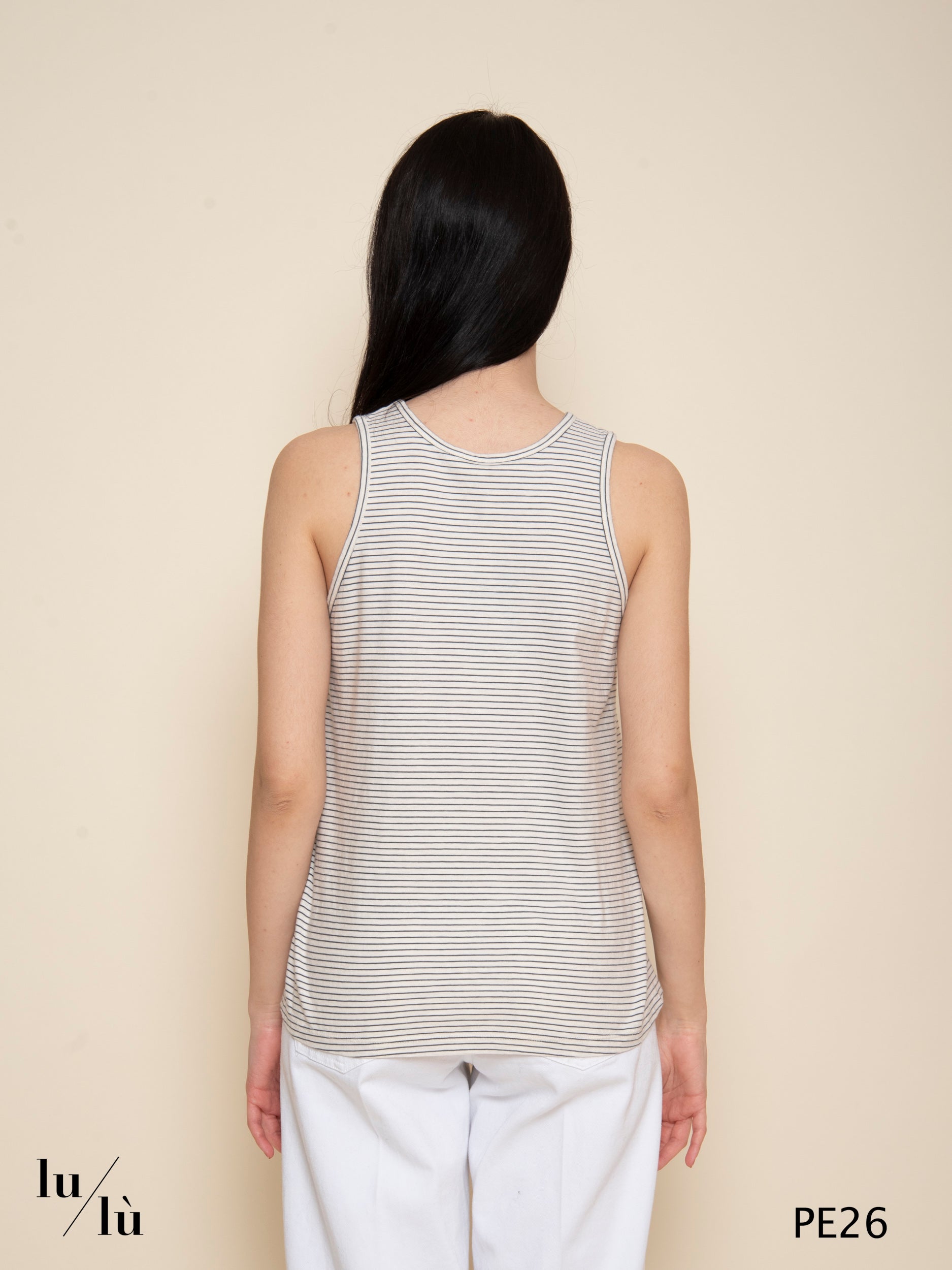 Xuan - Canotta donna rigata in cotone