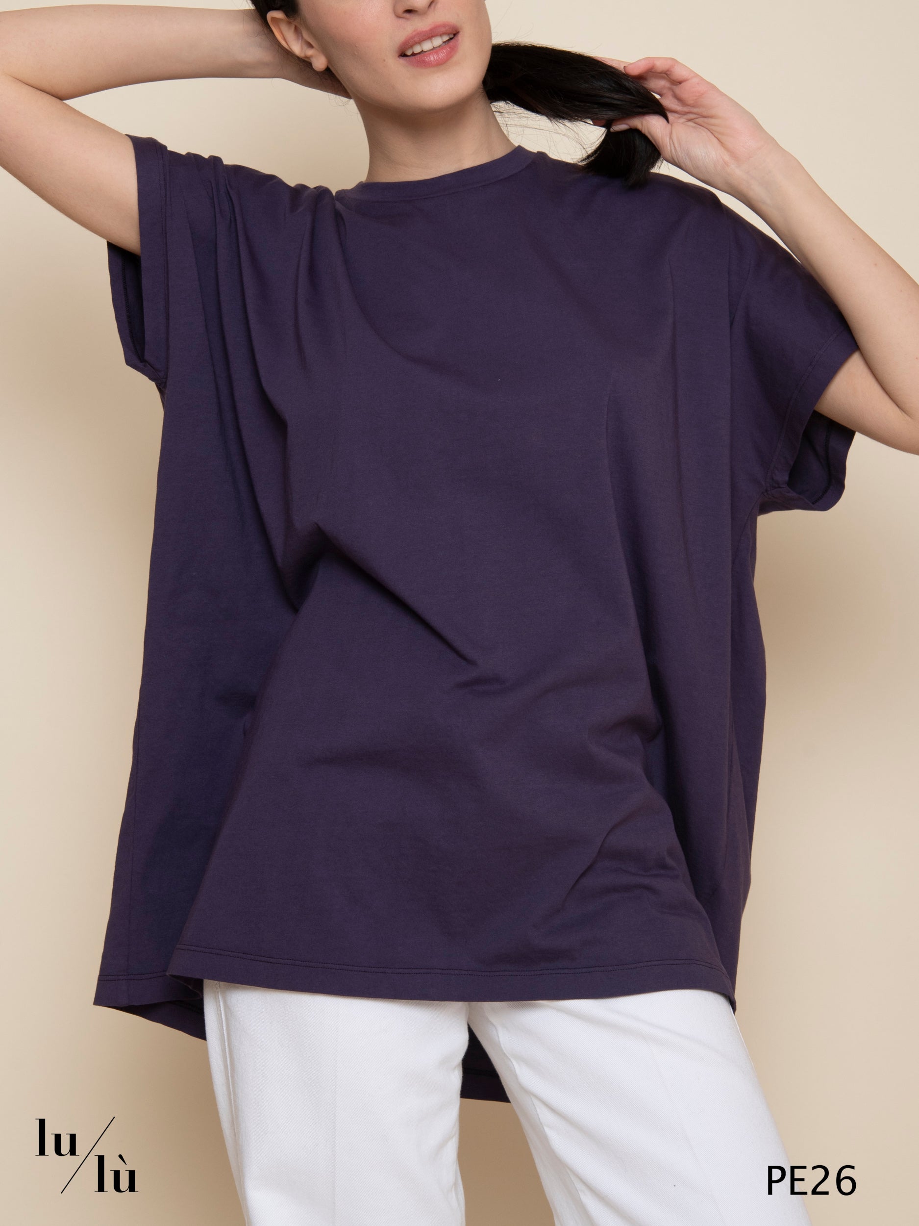 Kim - T-shirt donna oversize in cotone