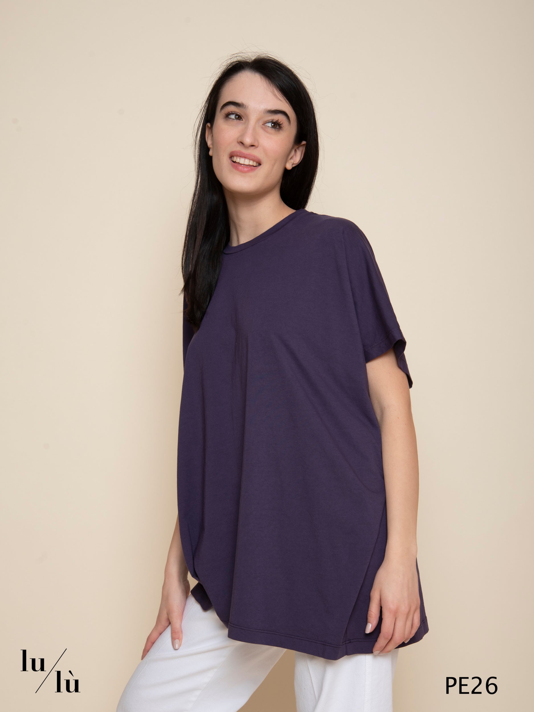 Kim - T-shirt donna oversize in cotone