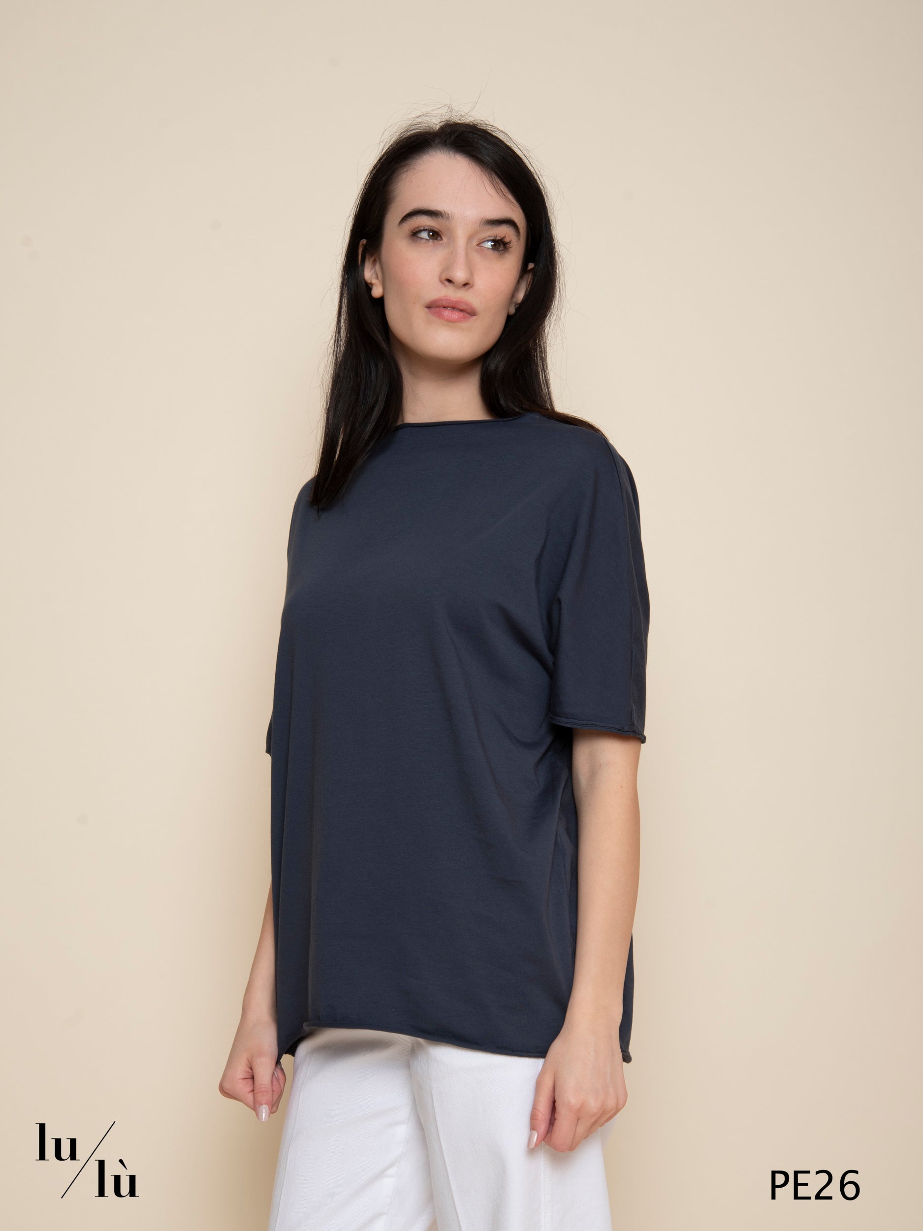 Qui - T-shirt donna oversize in cotone