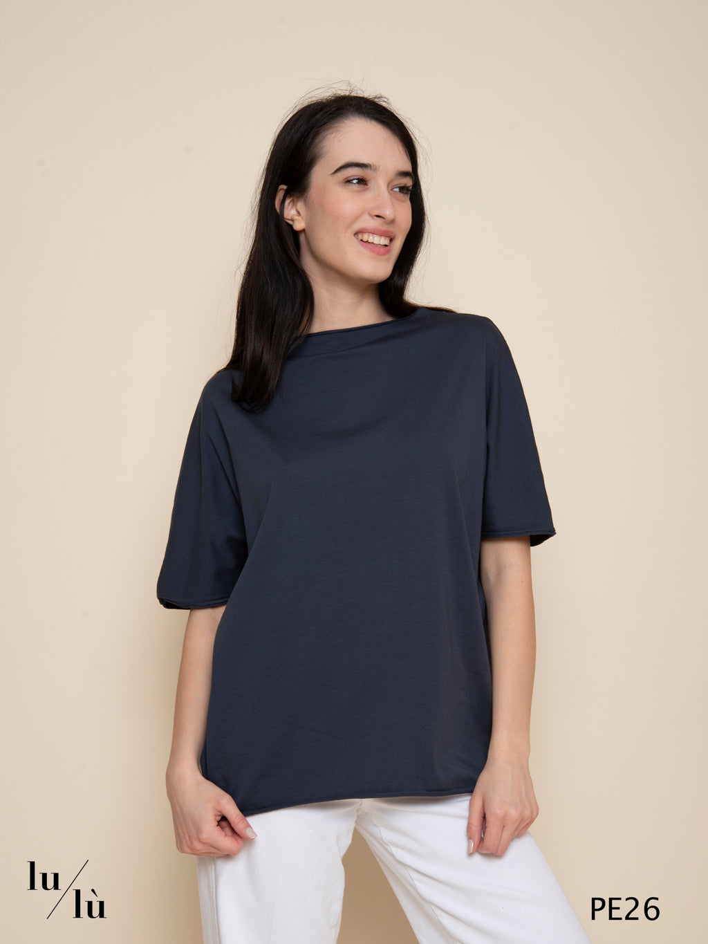 Qui - T-shirt donna oversize in cotone