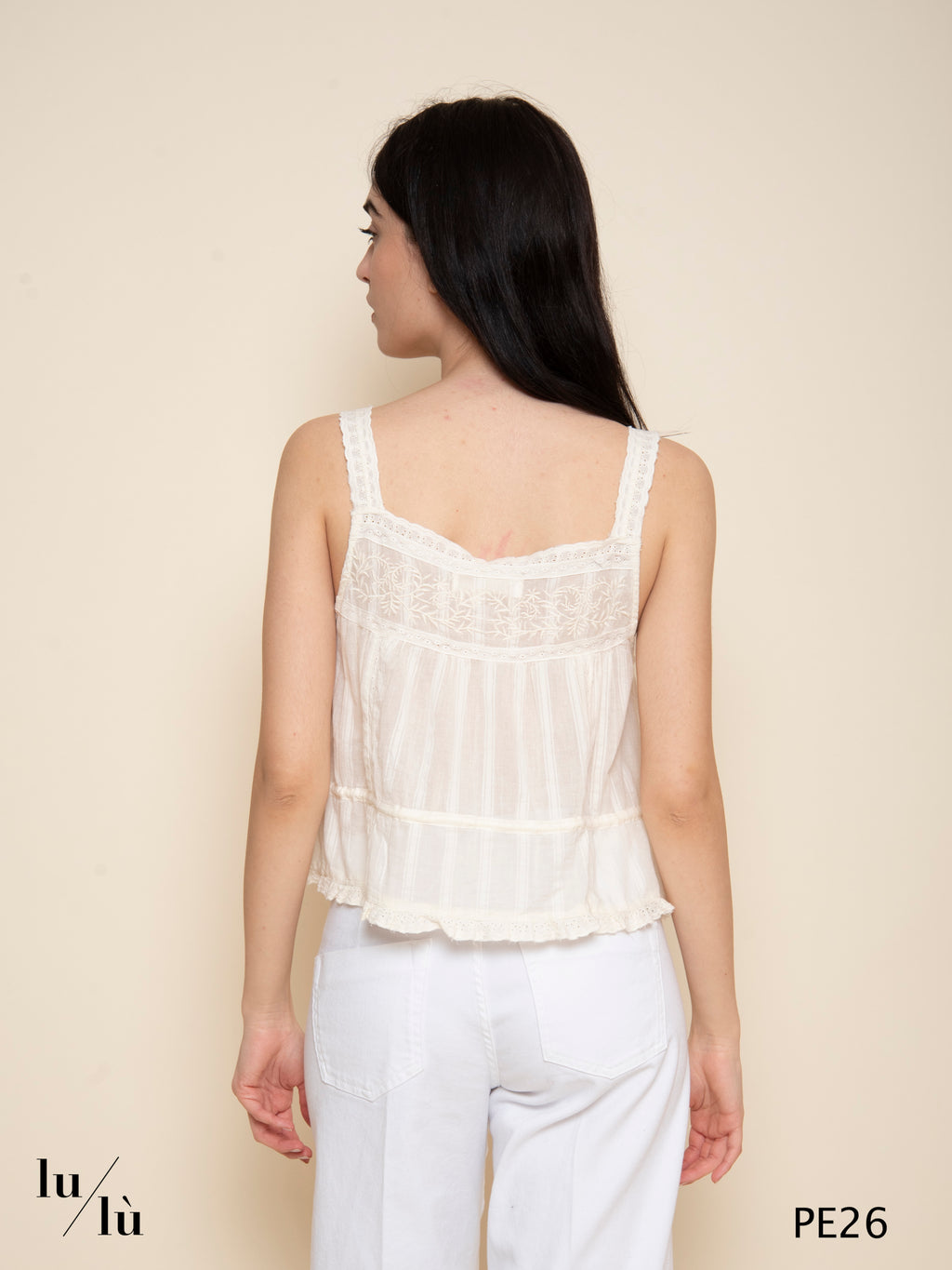 Constanza - Top donna ricamato in cotone