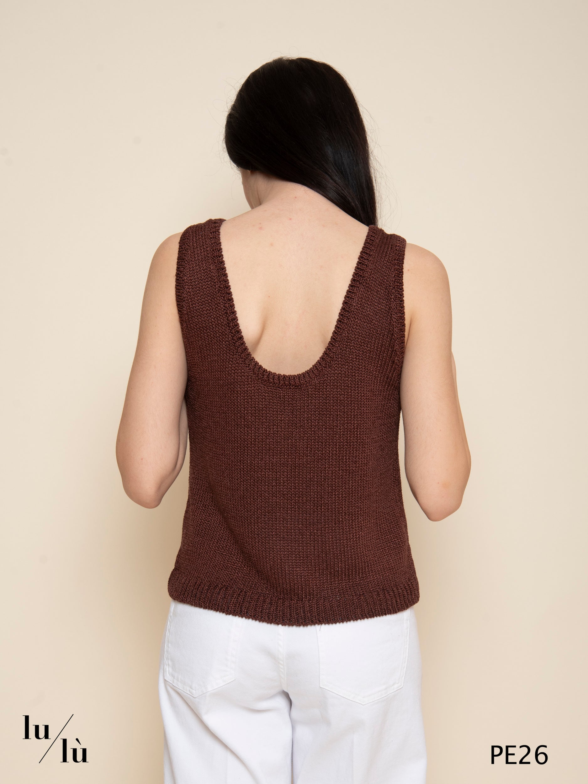 Carlota Chocolate - Canotta donna in maglia