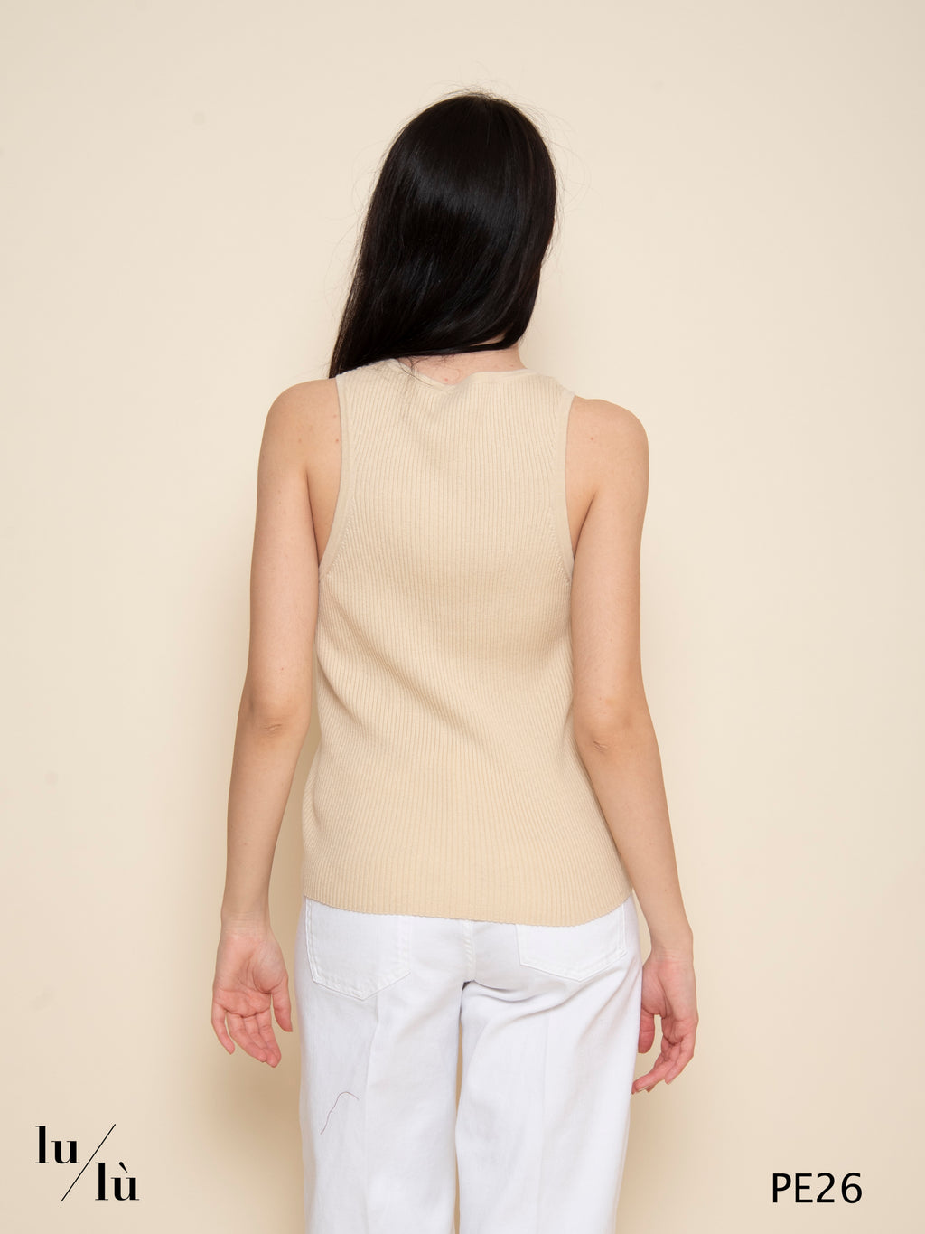 Mael - Canotta donna a costine in cotone e seta