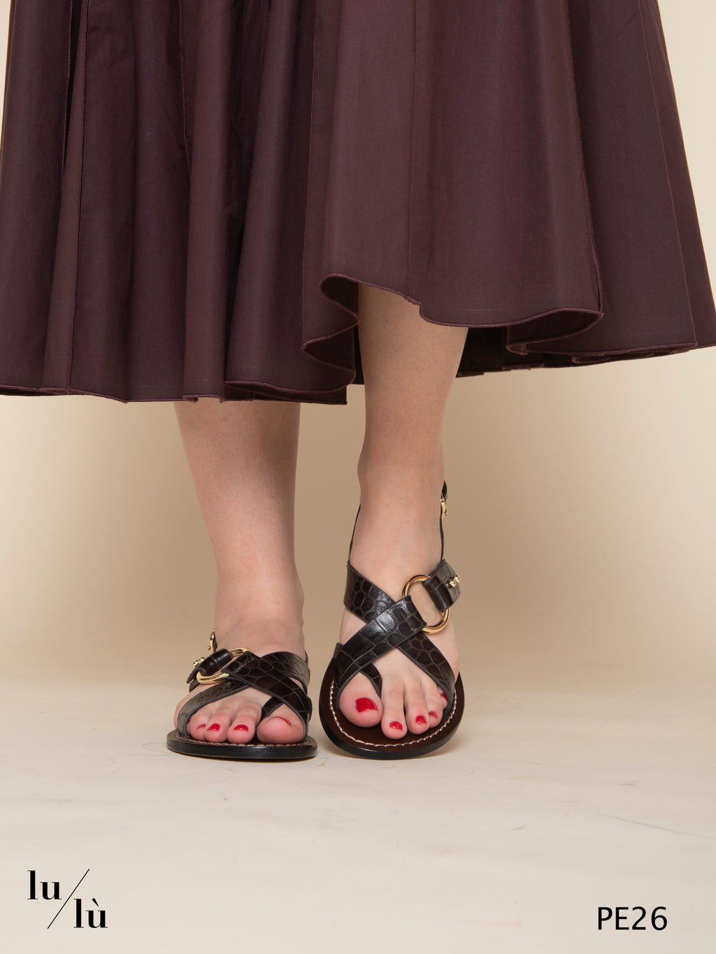 Florence - Sandali donna in pelle effetto coccodrillo