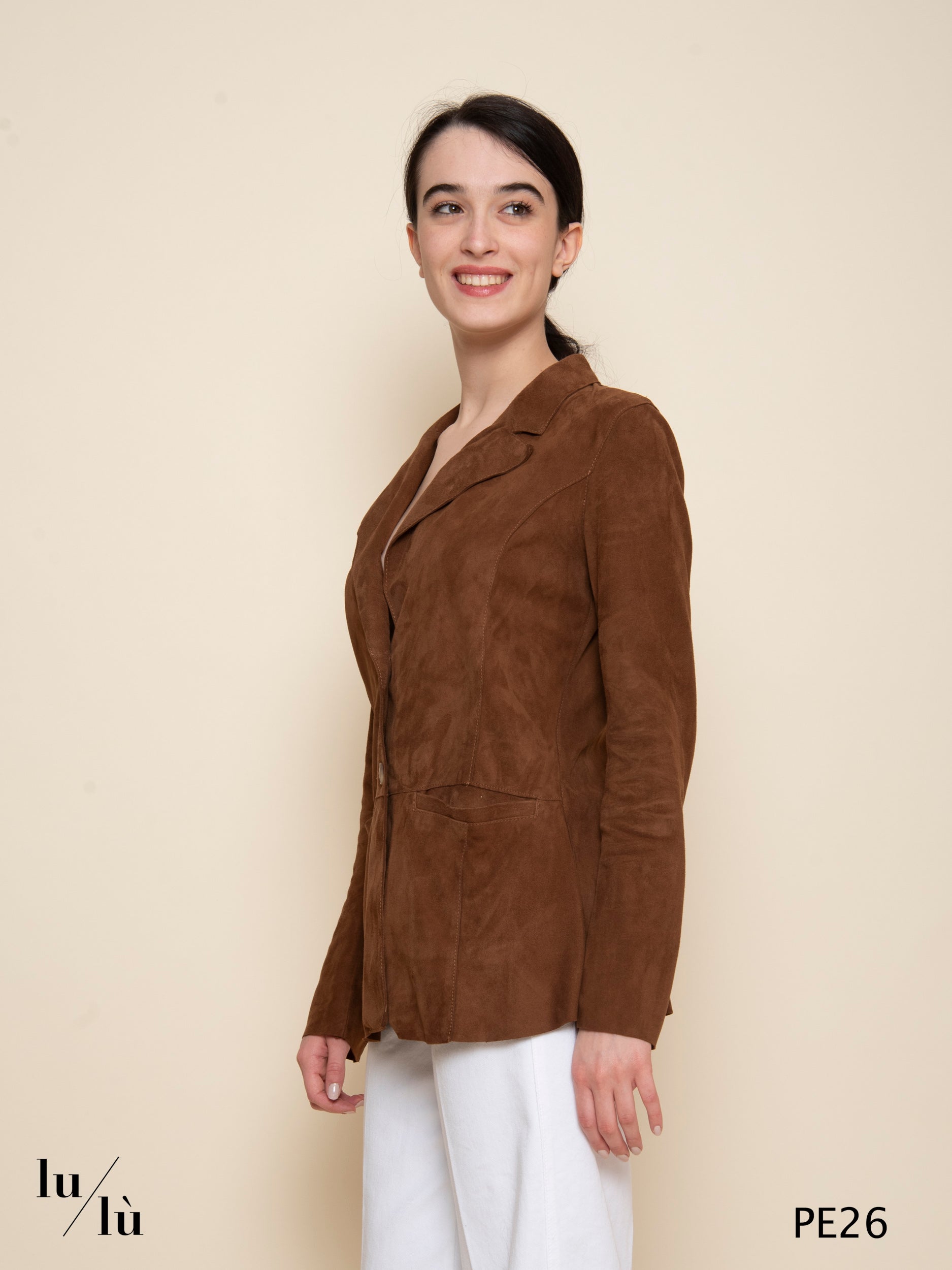 Domitilla Cuoio - Giacca donna in pelle scamosciata