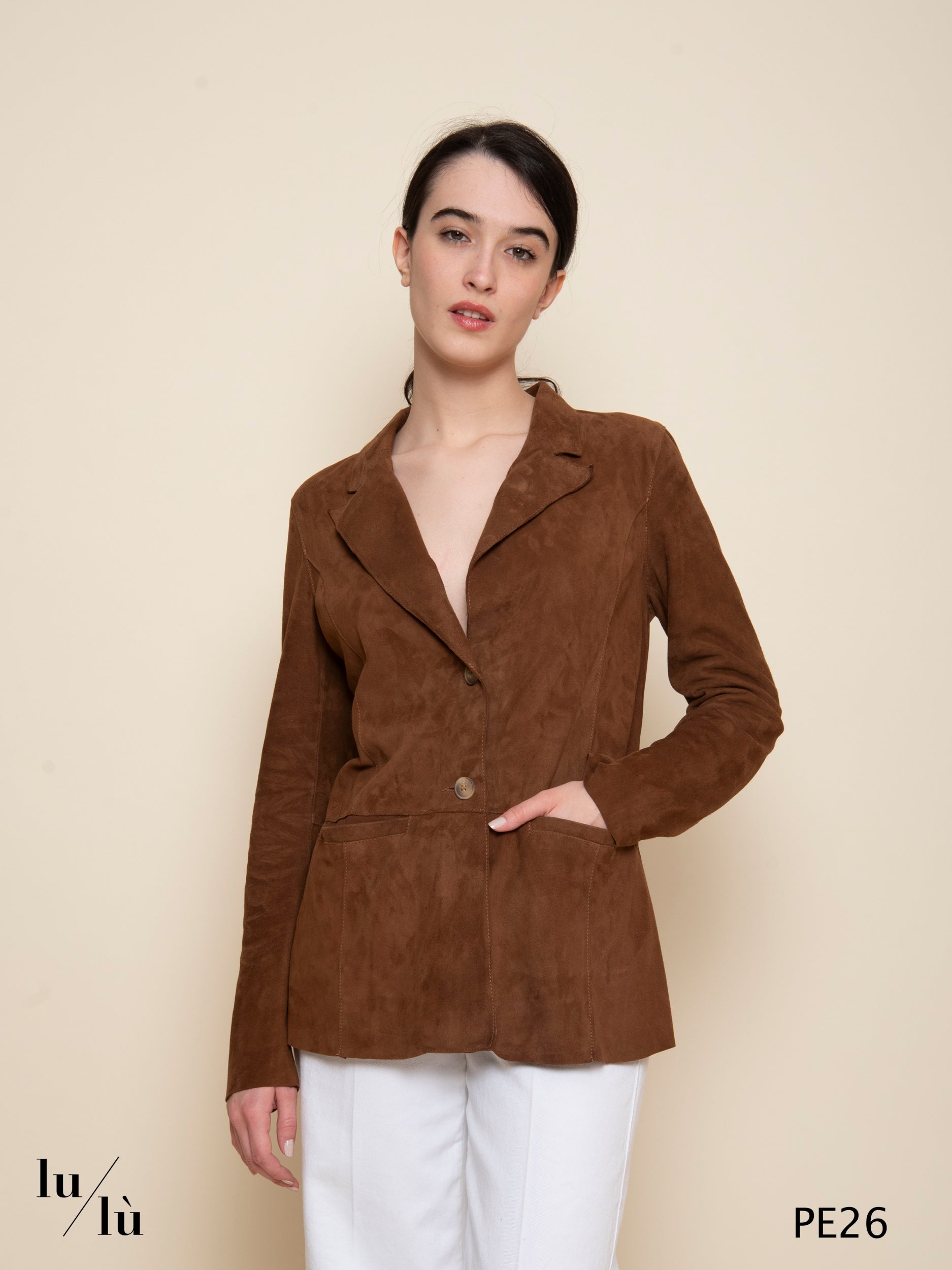 Domitilla Cuoio - Giacca donna in pelle scamosciata