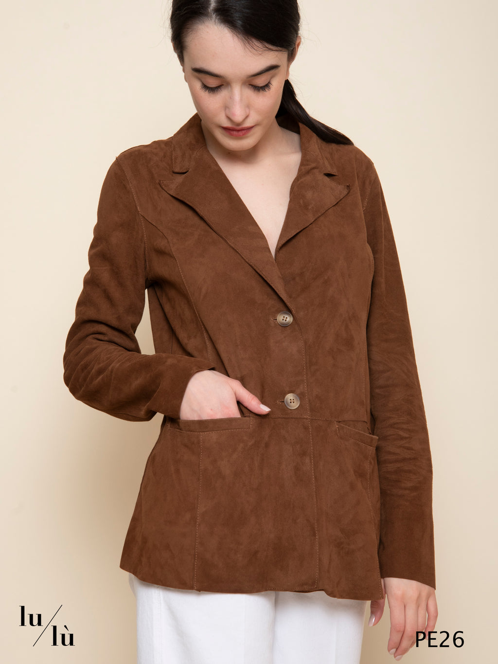 Domitilla Cuoio - Giacca donna in pelle scamosciata