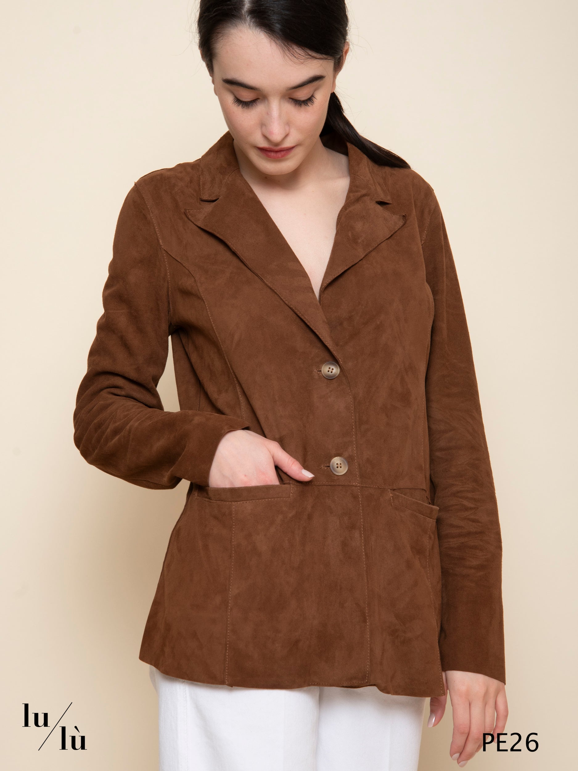 Domitilla Cuoio - Giacca donna in pelle scamosciata