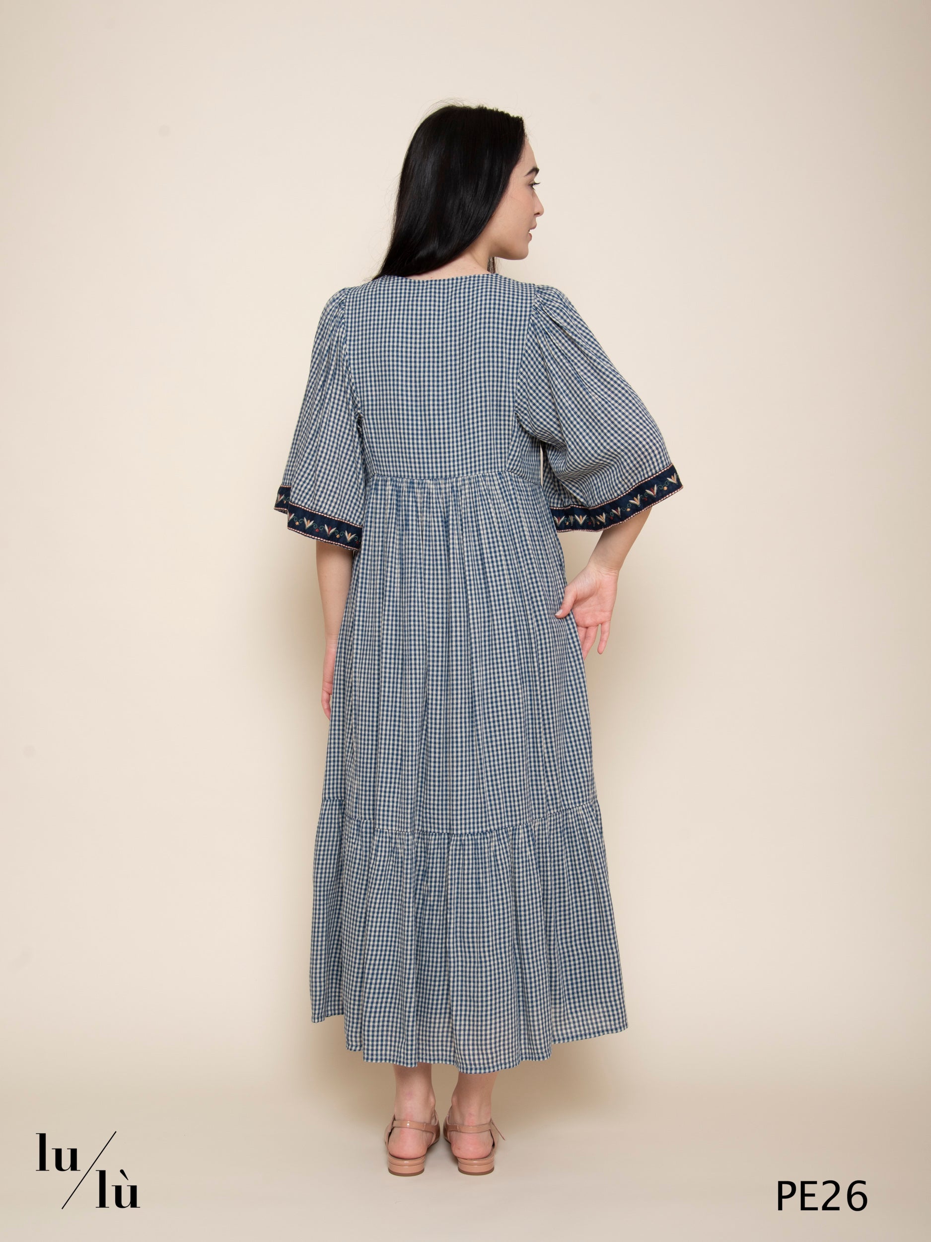 Augusta - Abito donna midi ricamato in cotone