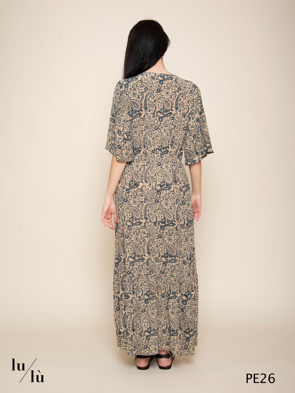 Manuela - Abito donna lungo in viscosa stampa paisley