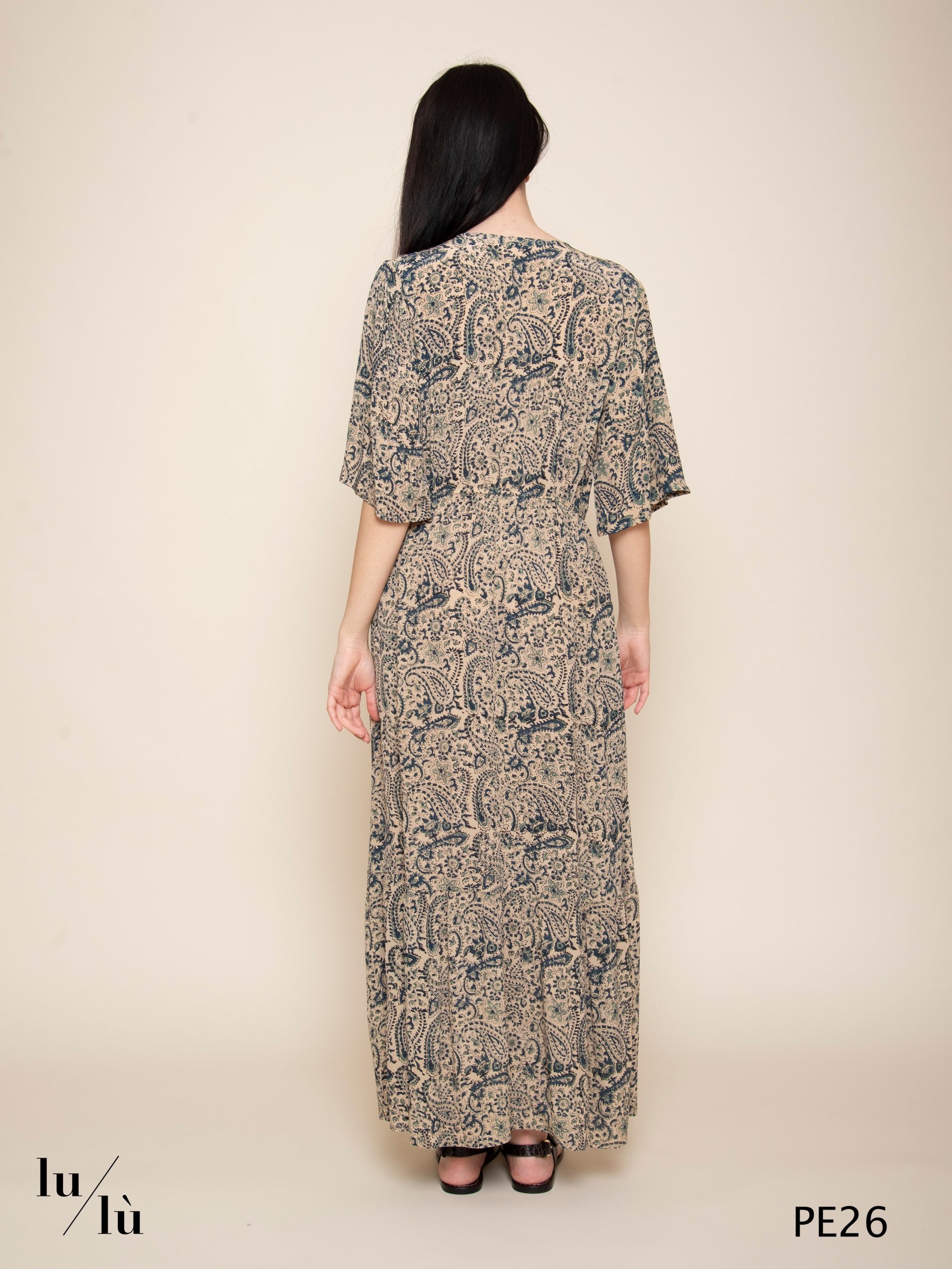Manuela - Abito donna lungo in viscosa stampa paisley