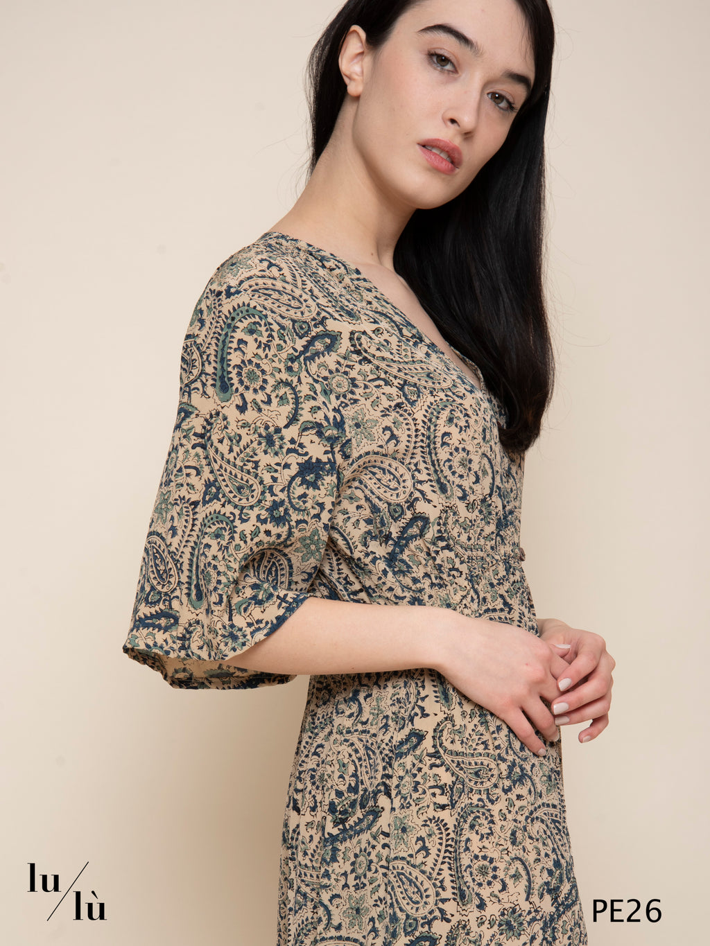 Manuela - Abito donna lungo in viscosa stampa paisley