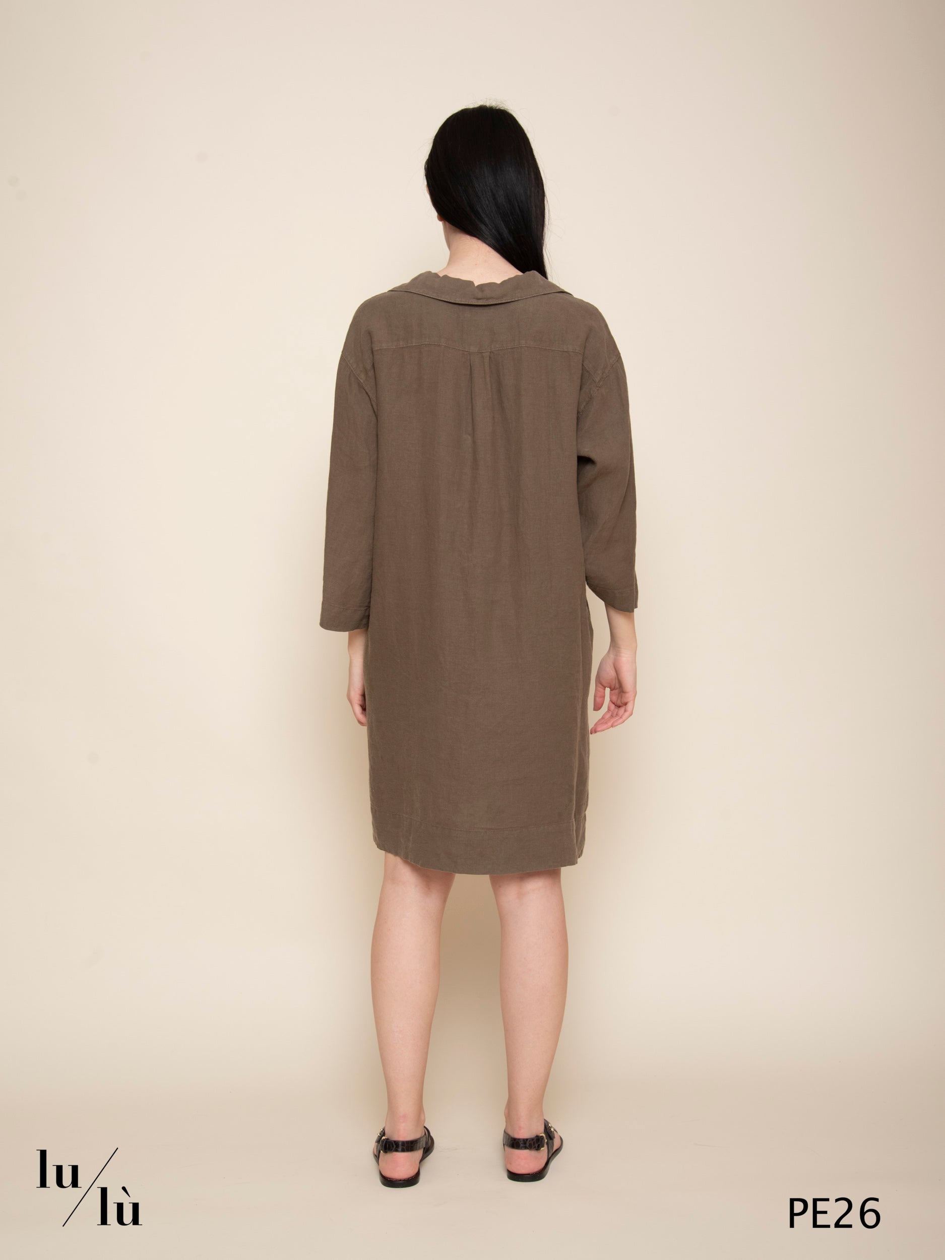 Ralli - Abito donna corto in puro lino stile camicia
