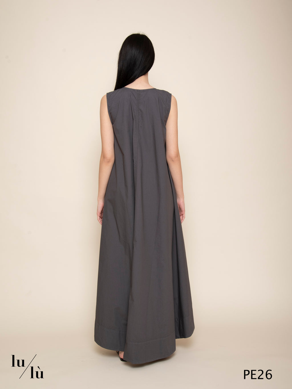 Emanuelle - Abito donna lungo in cotone con linea ampia