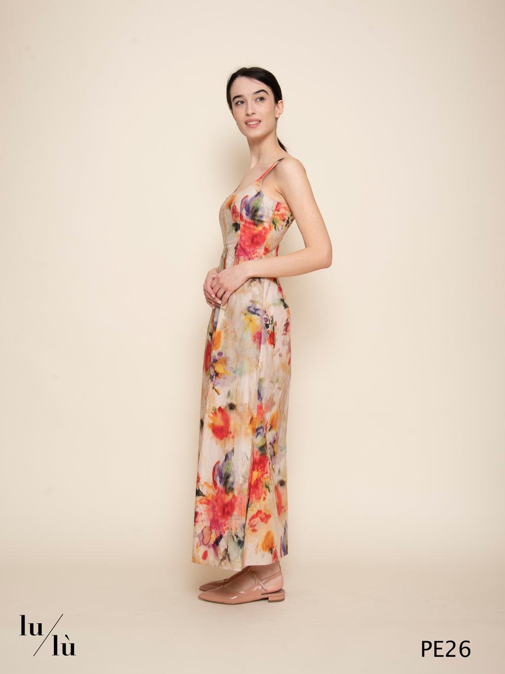 Shue - Abito donna midi in popeline di cotone stampato
