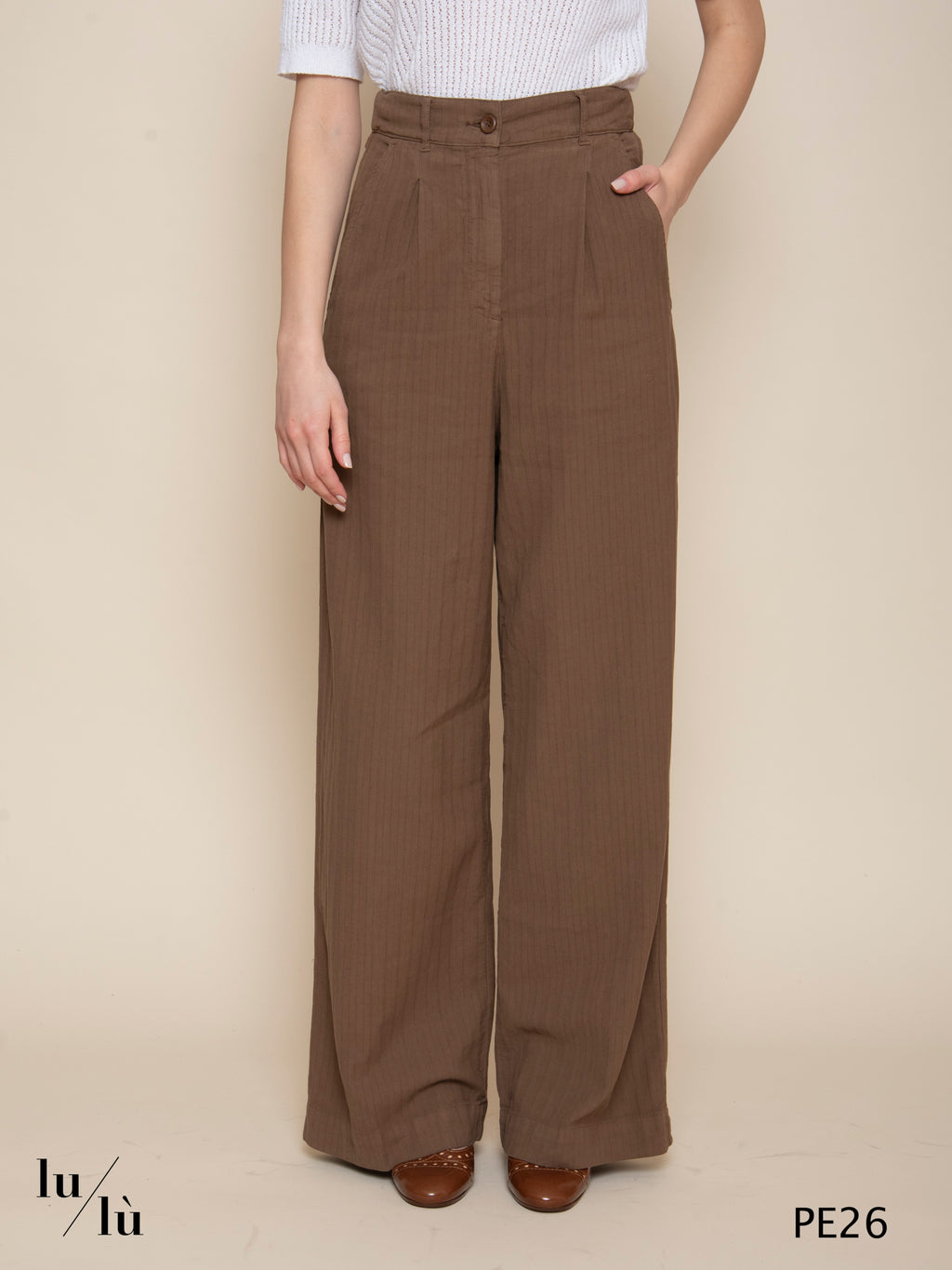 Oder - Pantalone donna in lino e cotone