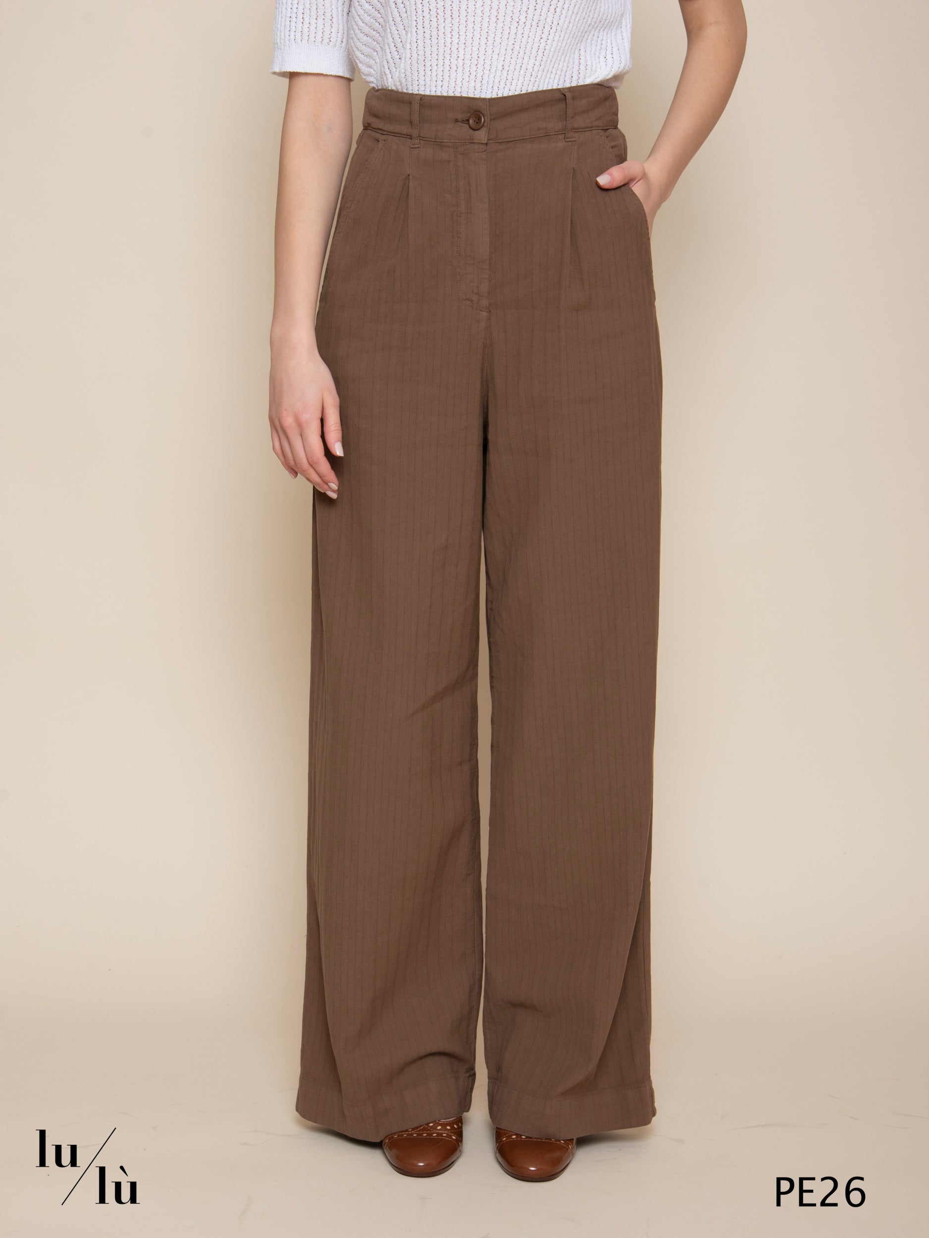 Oder - Pantalone donna in lino e cotone