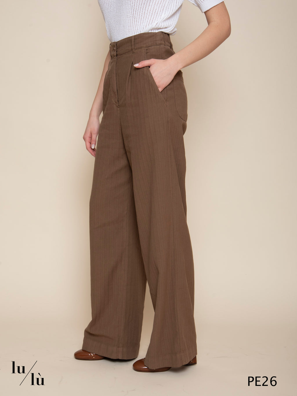 Oder - Pantalone donna in lino e cotone