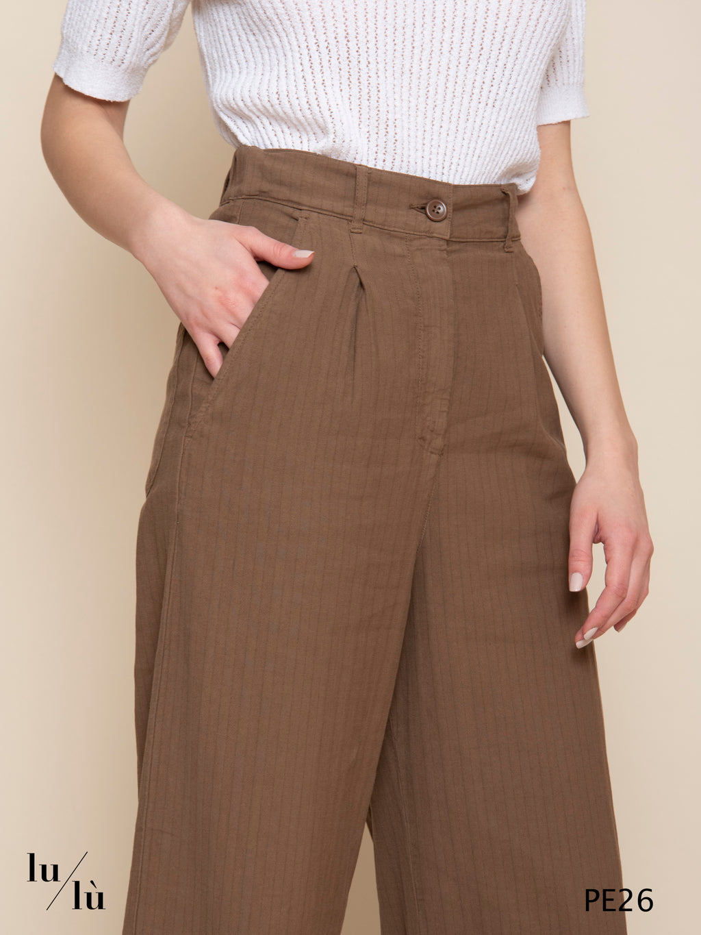 Oder - Pantalone donna in lino e cotone