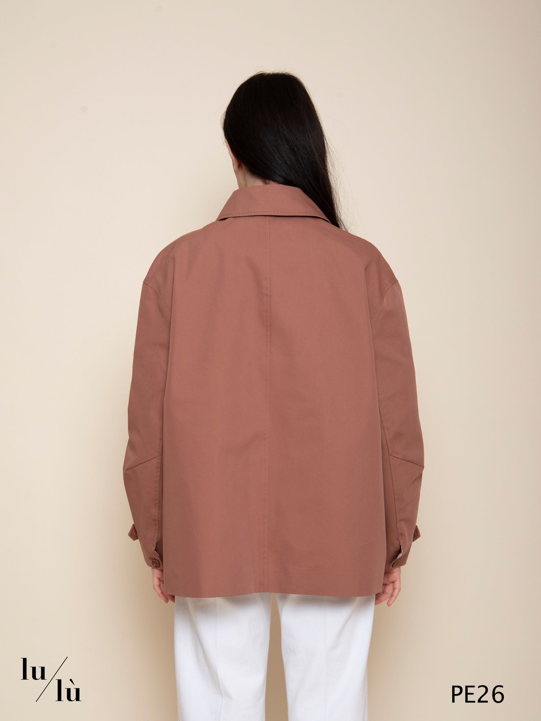 Maggie - Trench donna in cotone con fodera a righe