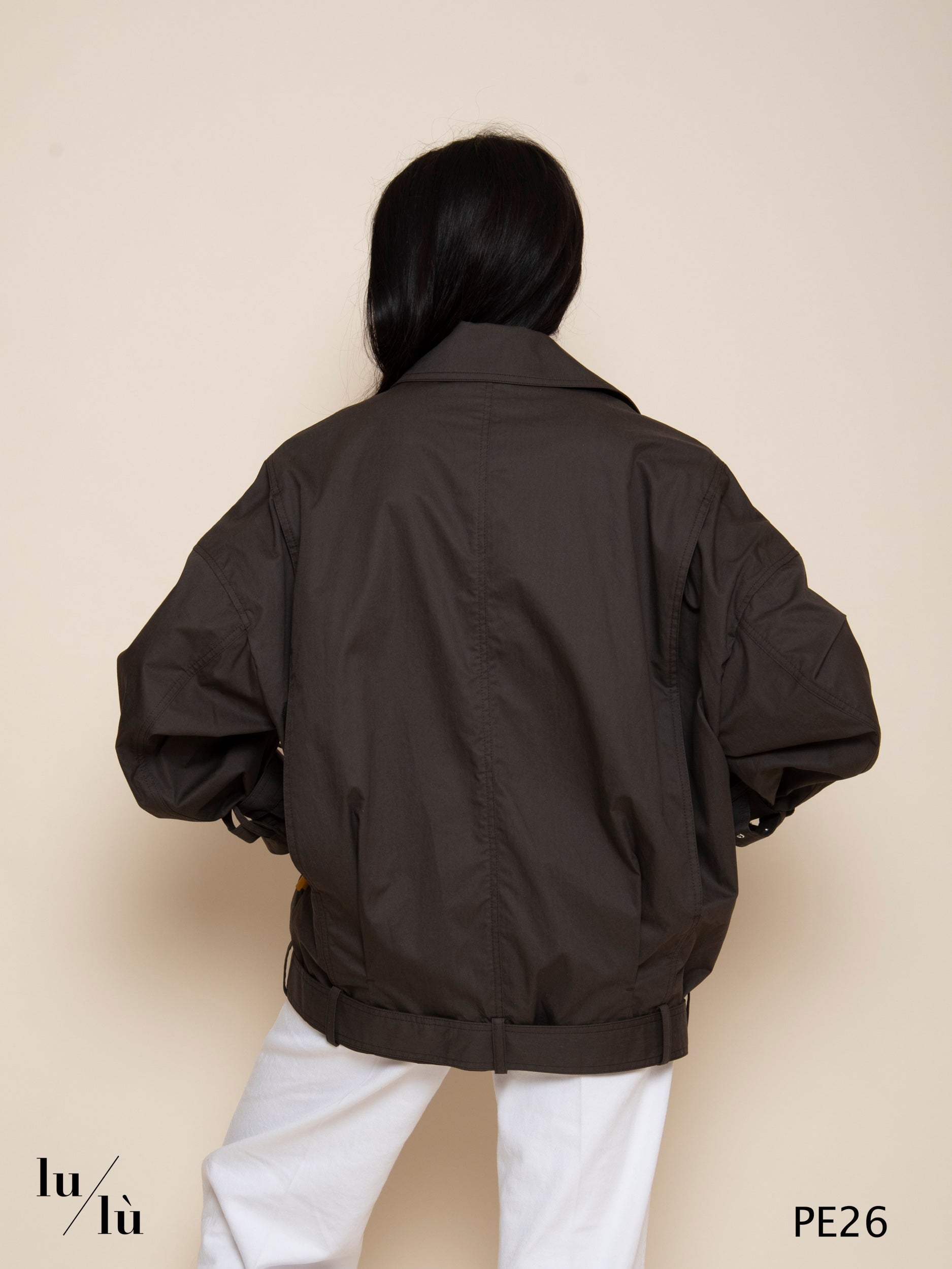 Siran - Giacca donna doppiopetto rider in cotone smerigliato