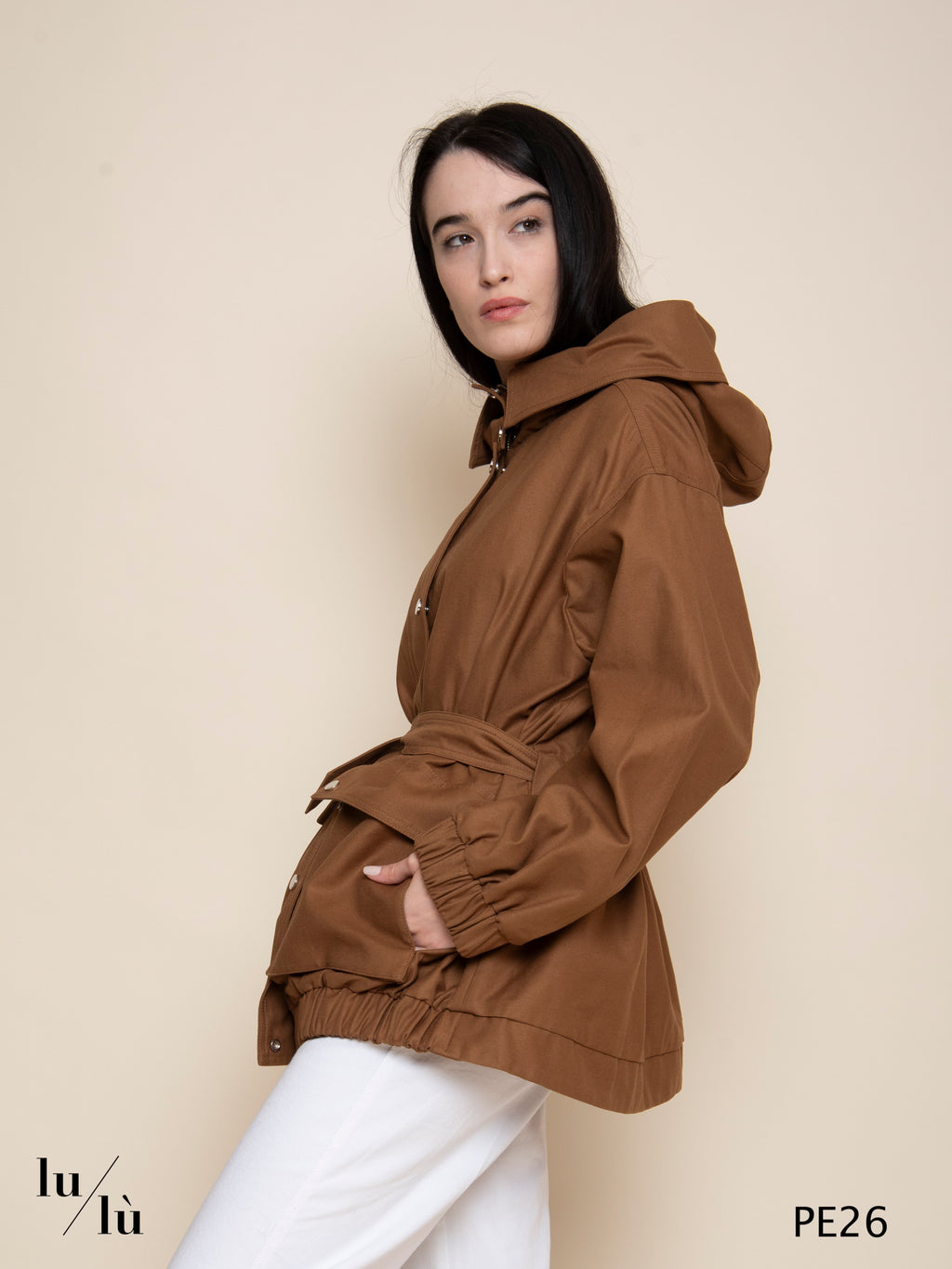 Gohar - Parka donna in waxed cotton con cappuccio