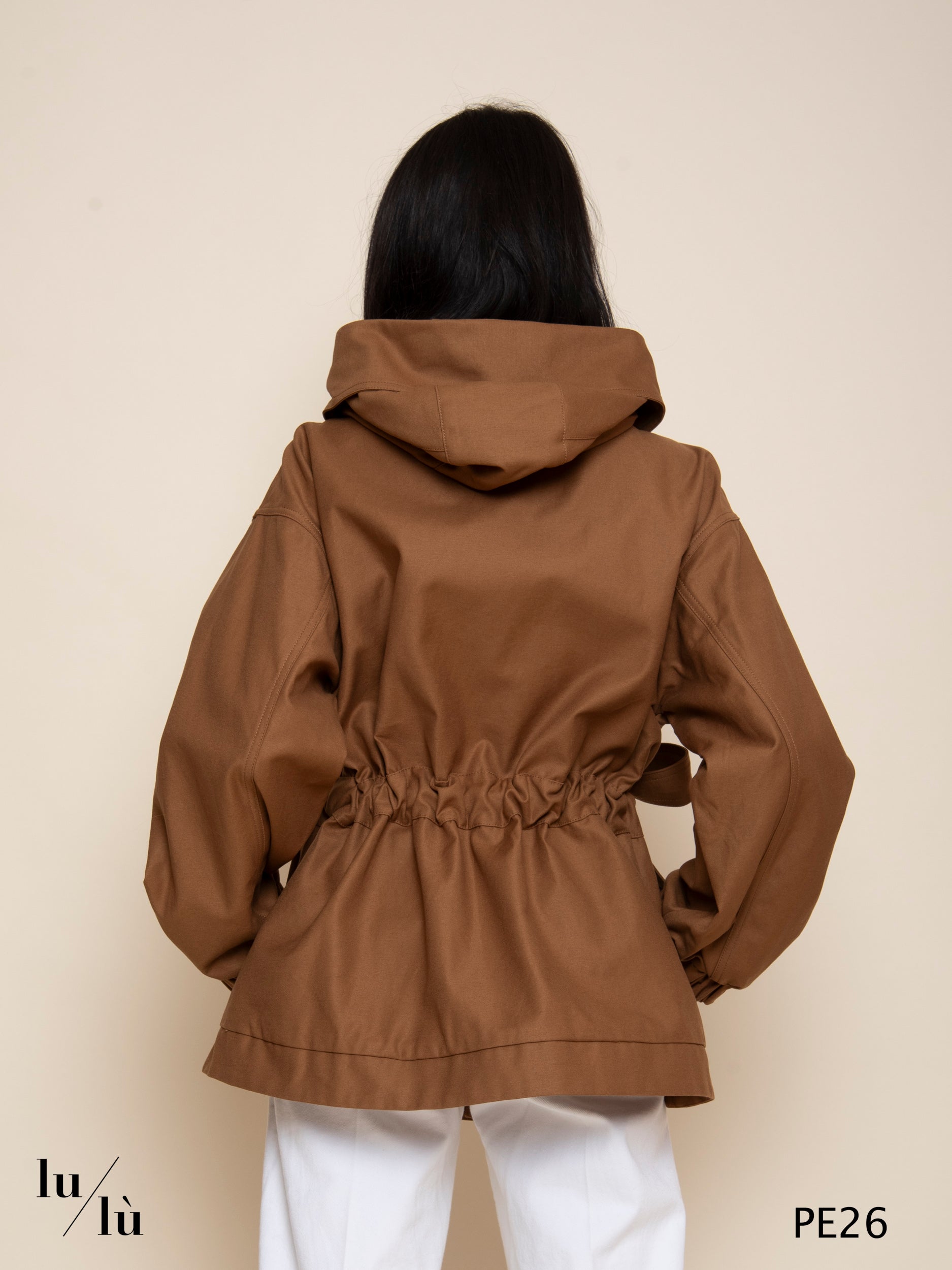 Gohar - Parka donna in waxed cotton con cappuccio