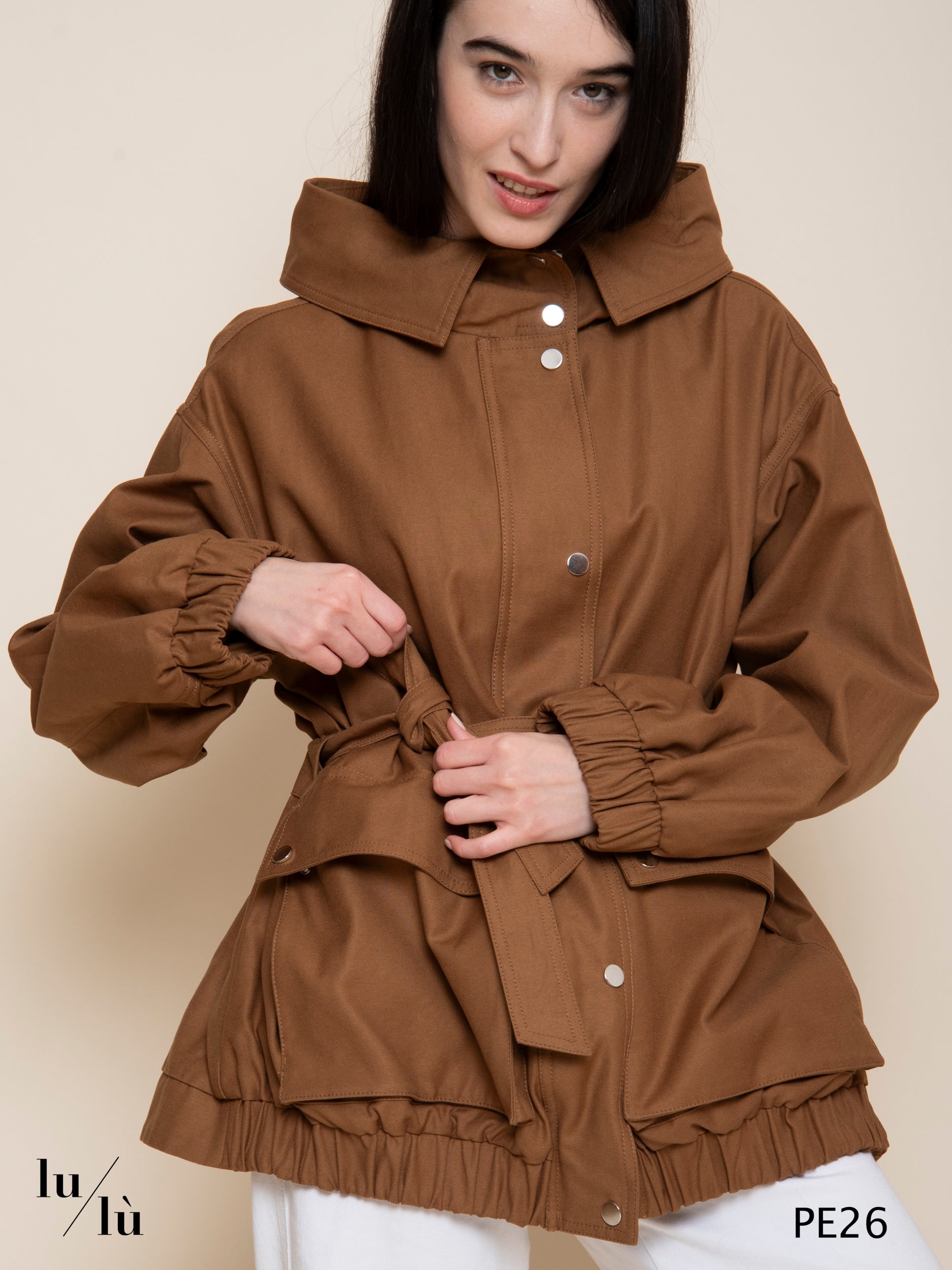Gohar - Parka donna in waxed cotton con cappuccio