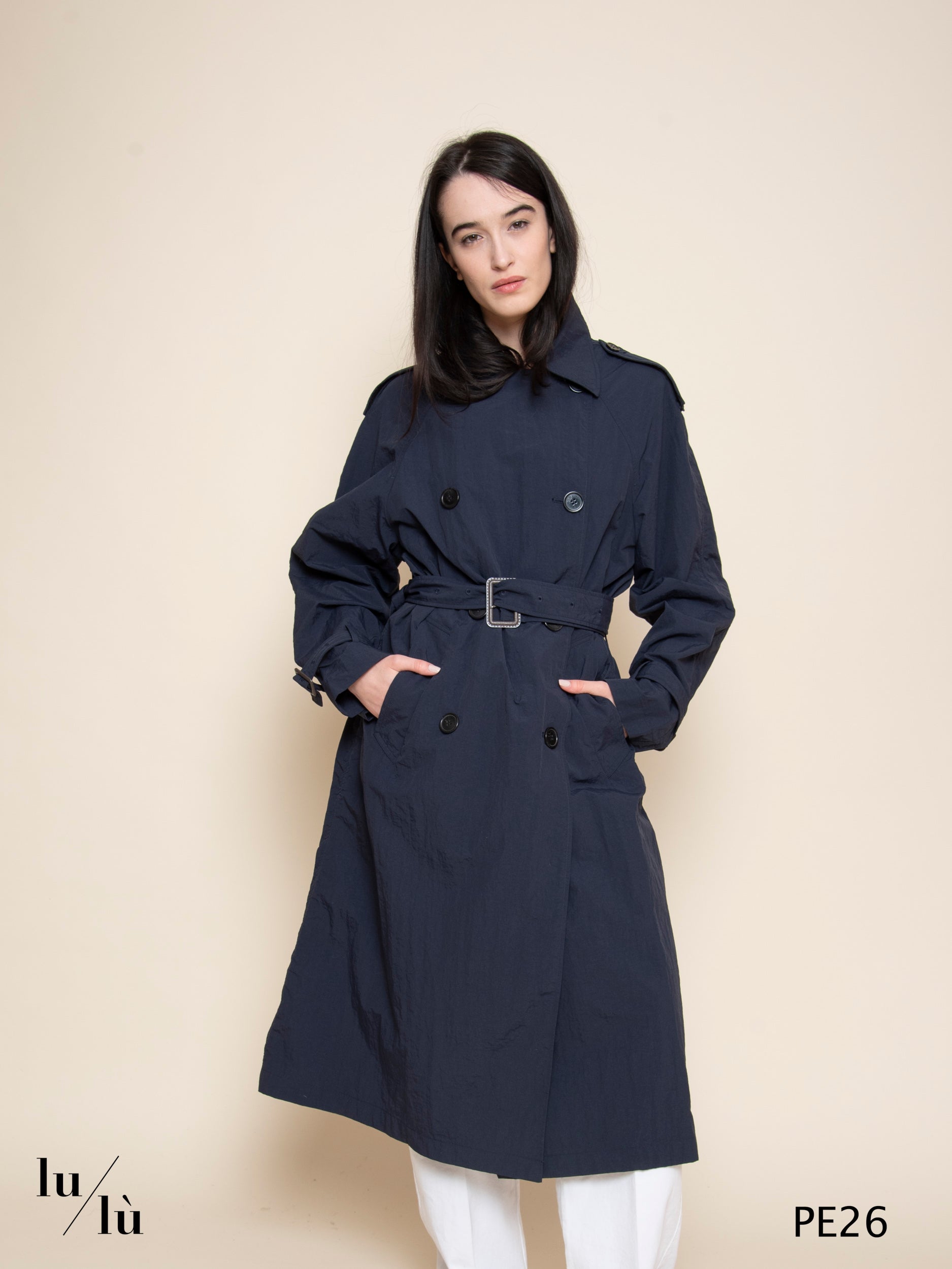 Sherlock - Trench donna lungo in compact nylon
